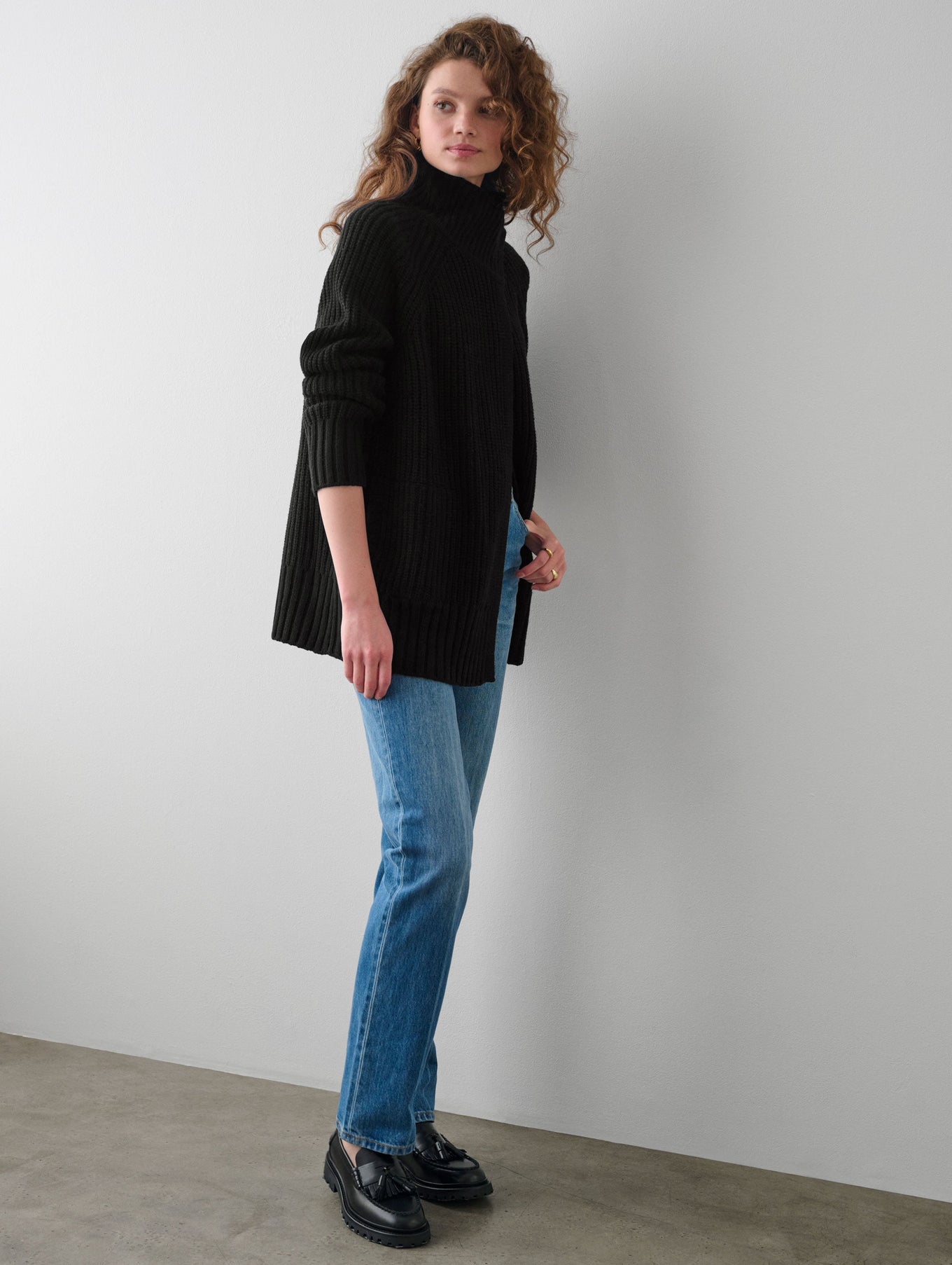Merino Blend Ribbed Coatigan