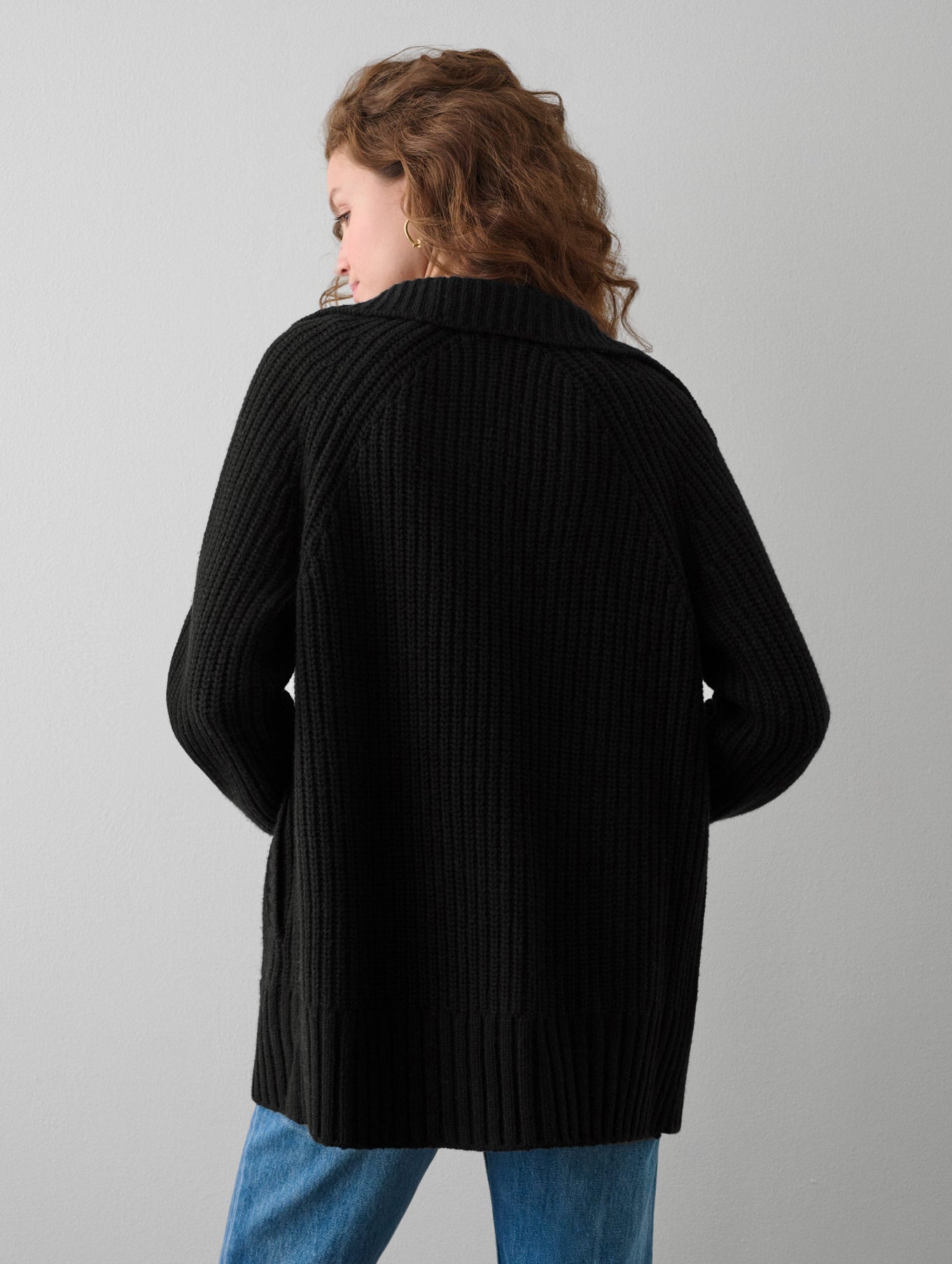 Merino Blend Ribbed Coatigan
