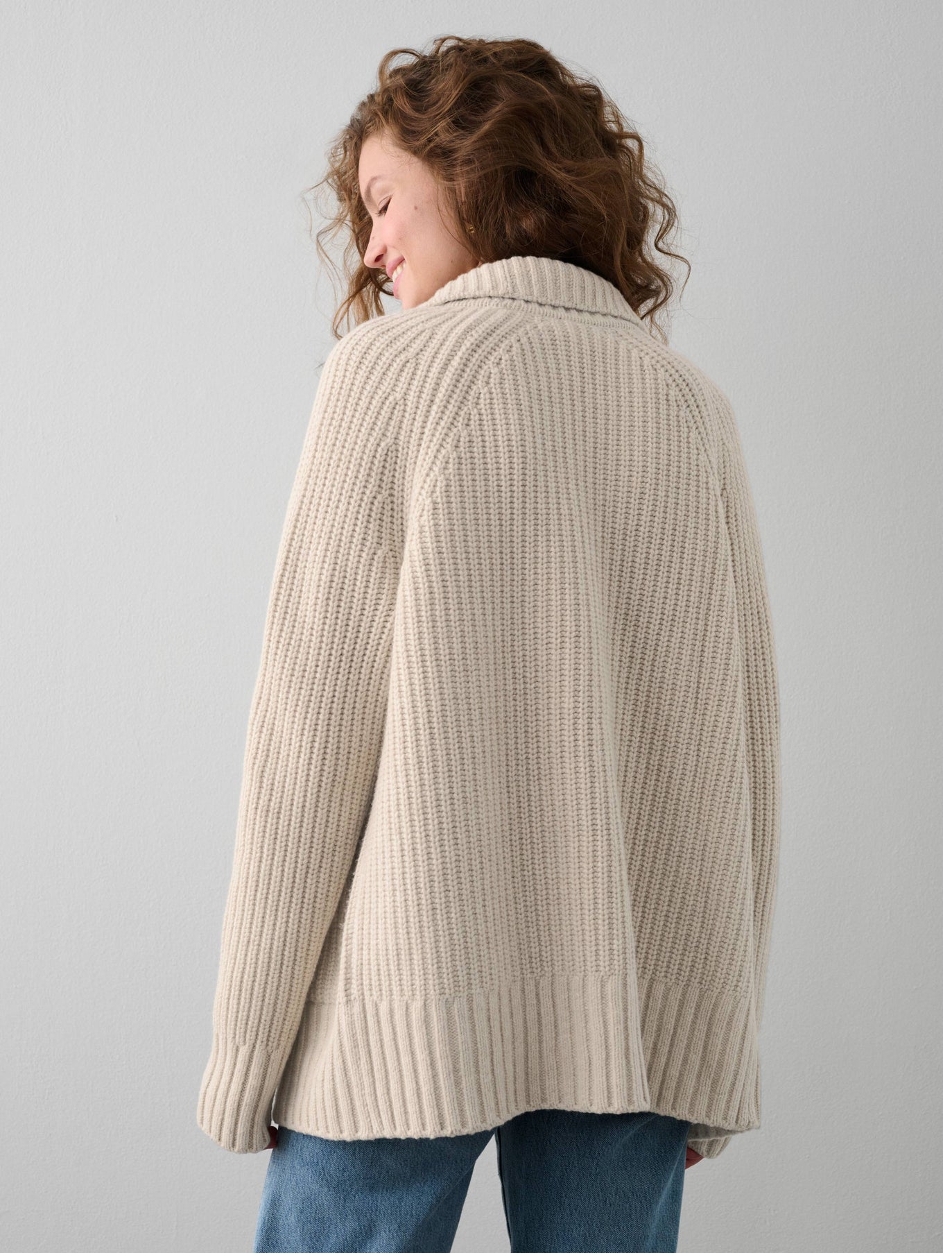Merino Blend Ribbed Coatigan
