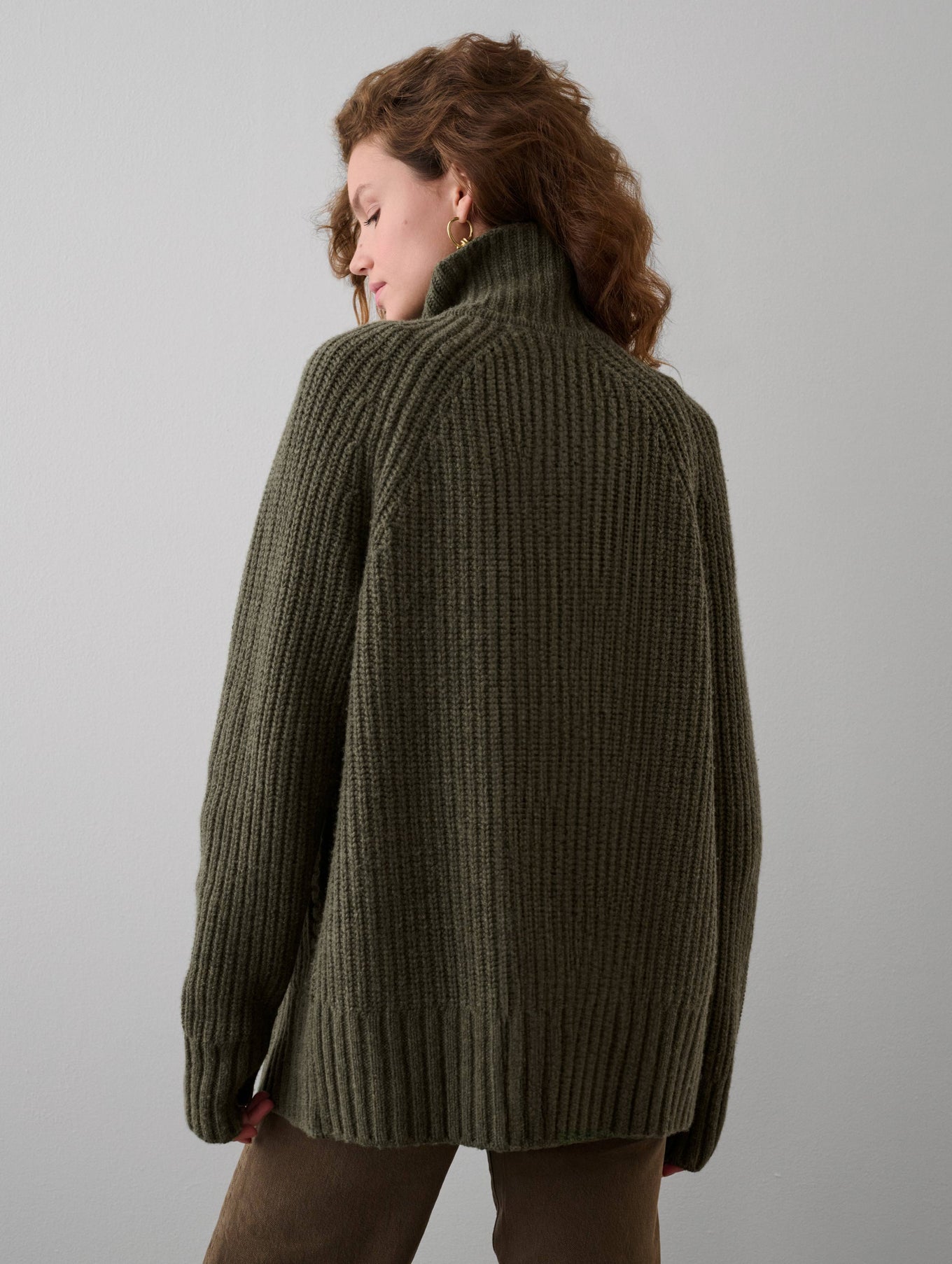 Merino Blend Ribbed Coatigan
