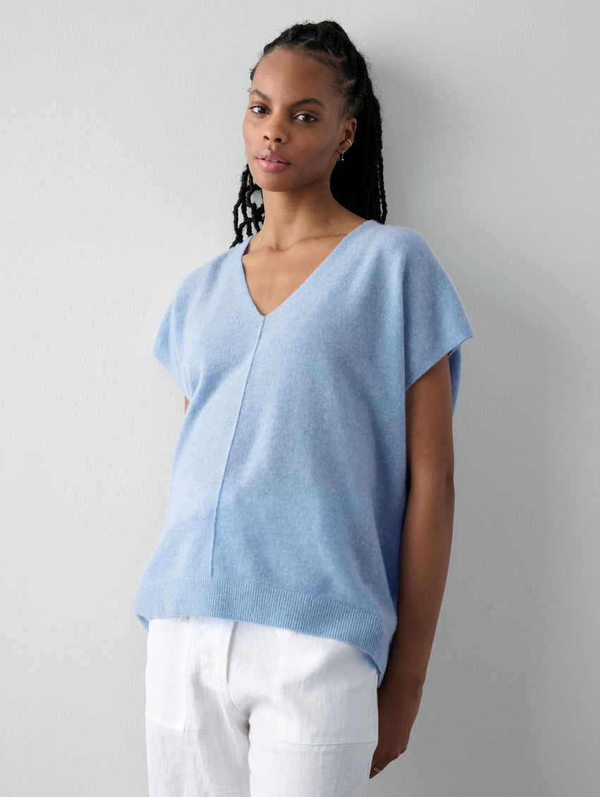 Cashmere V Neck Poncho