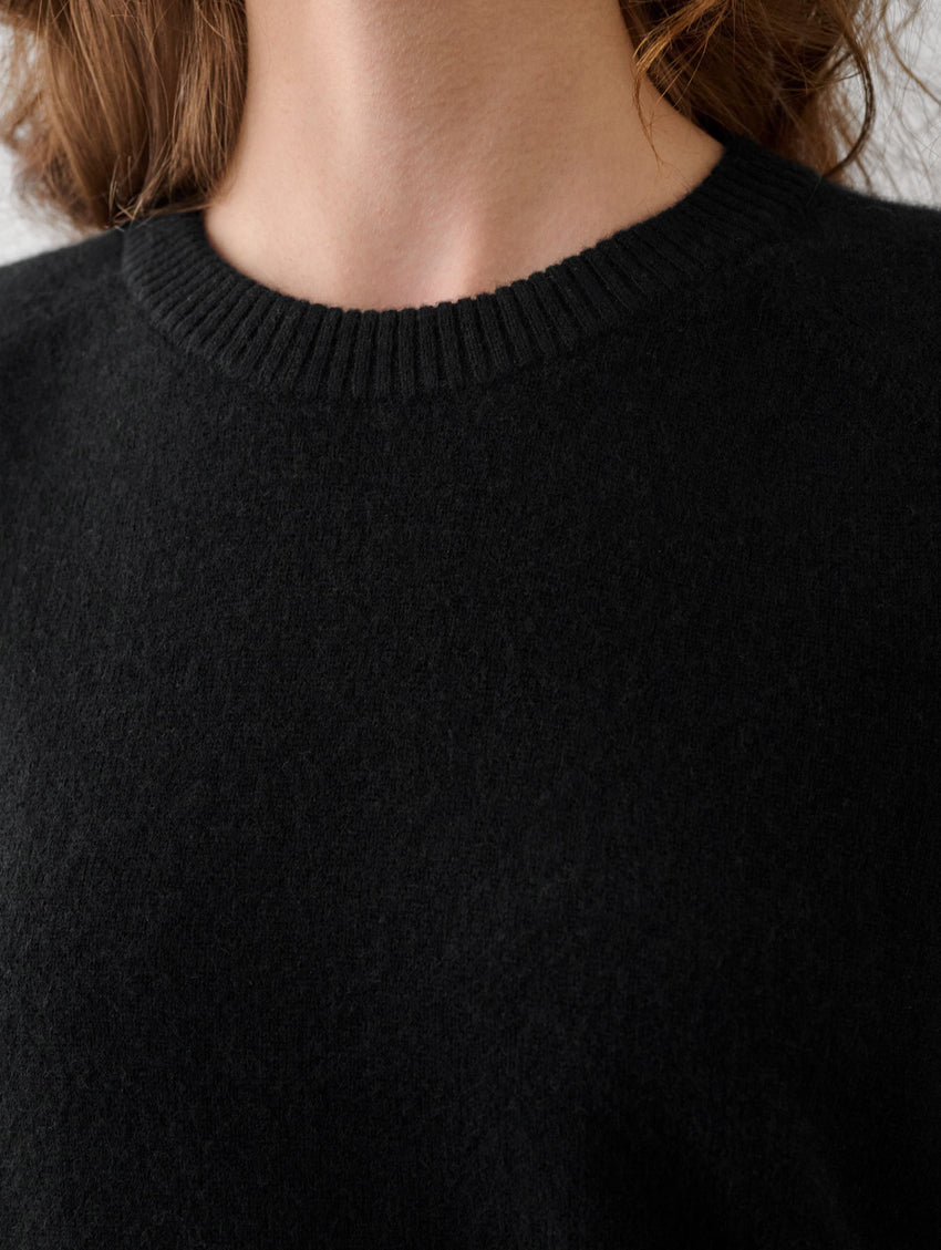 Cashmere Ribbed Trim Crewneck
