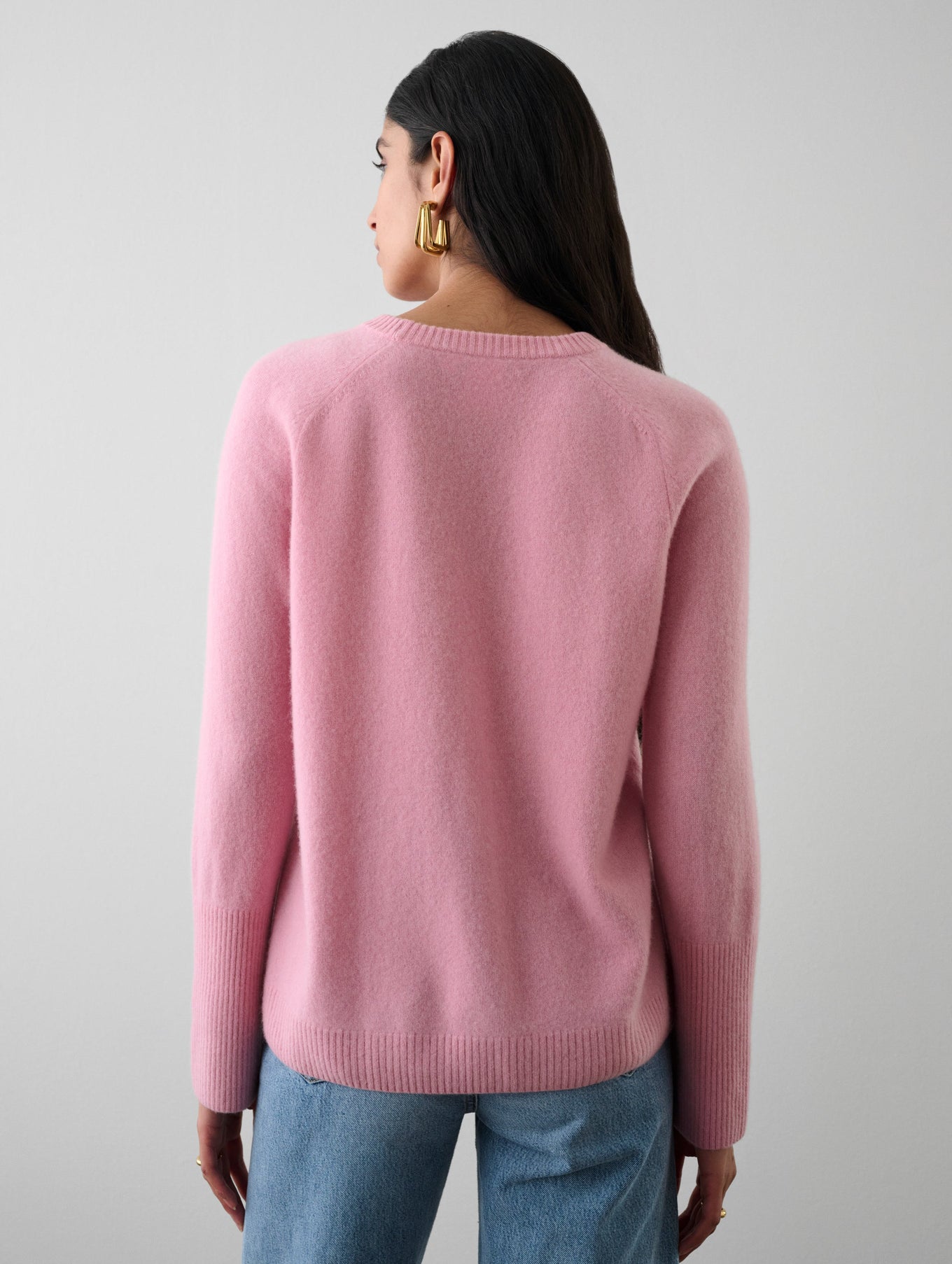 Cashmere Ribbed Trim Crewneck