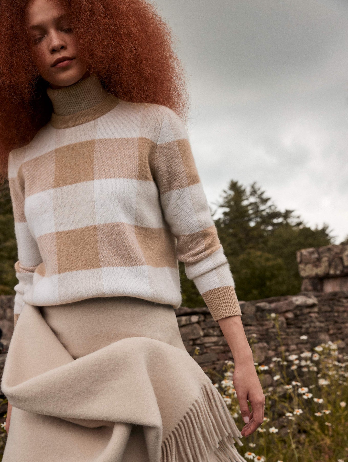 Cashmere Plaid Crewneck