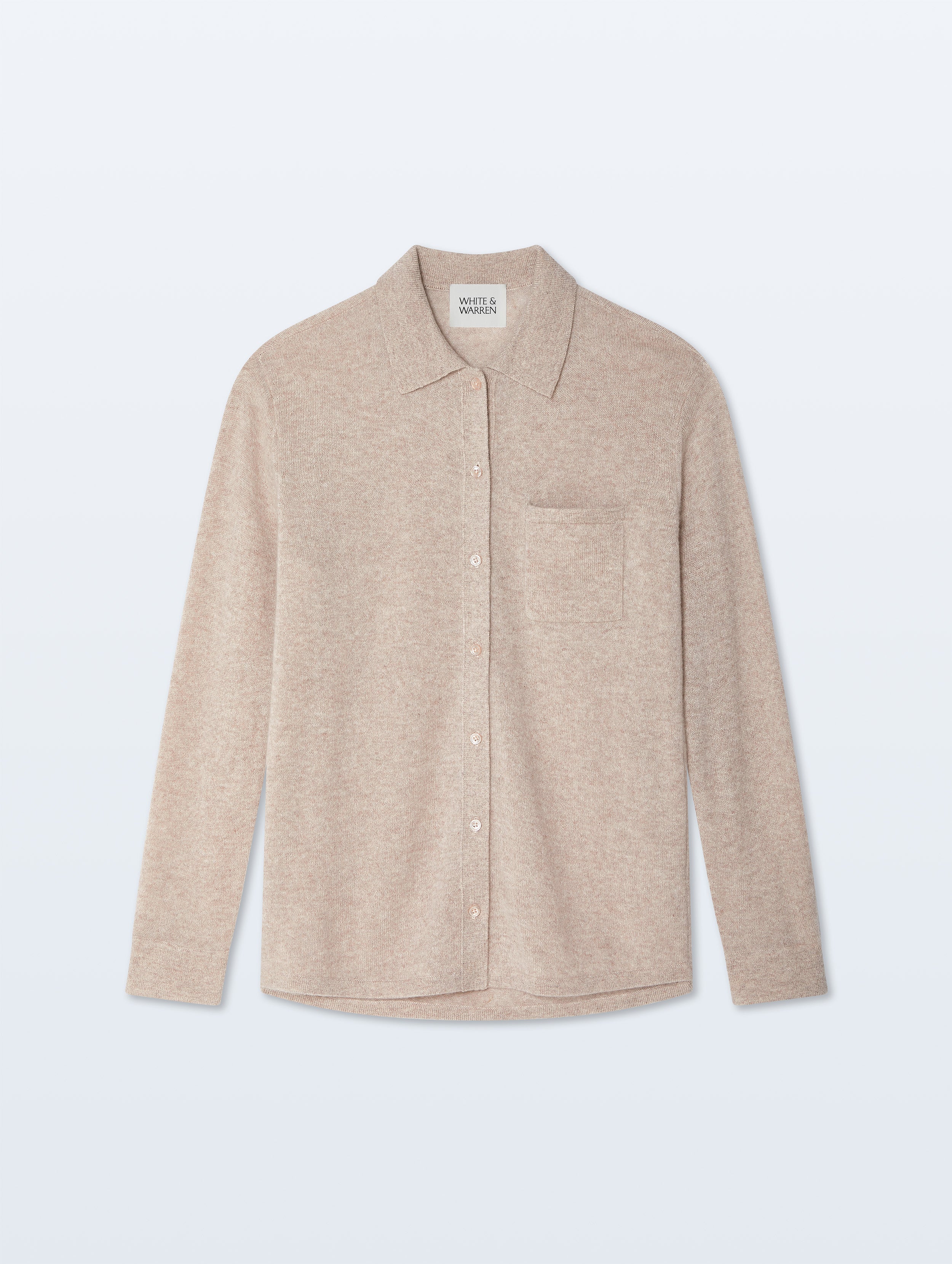Cashmere Button Shirt | Taupe Heather