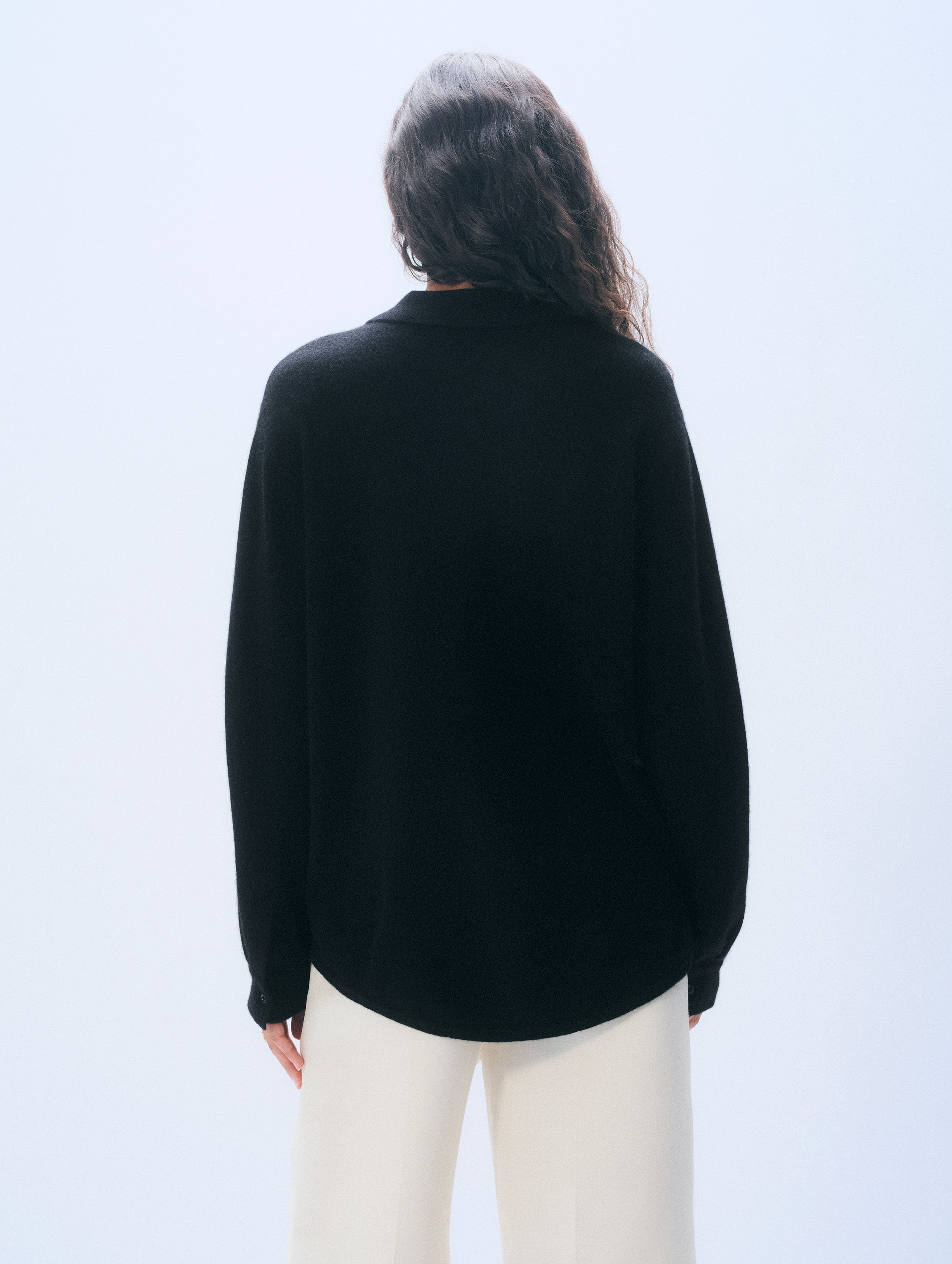 Cashmere Button Shirt | Black