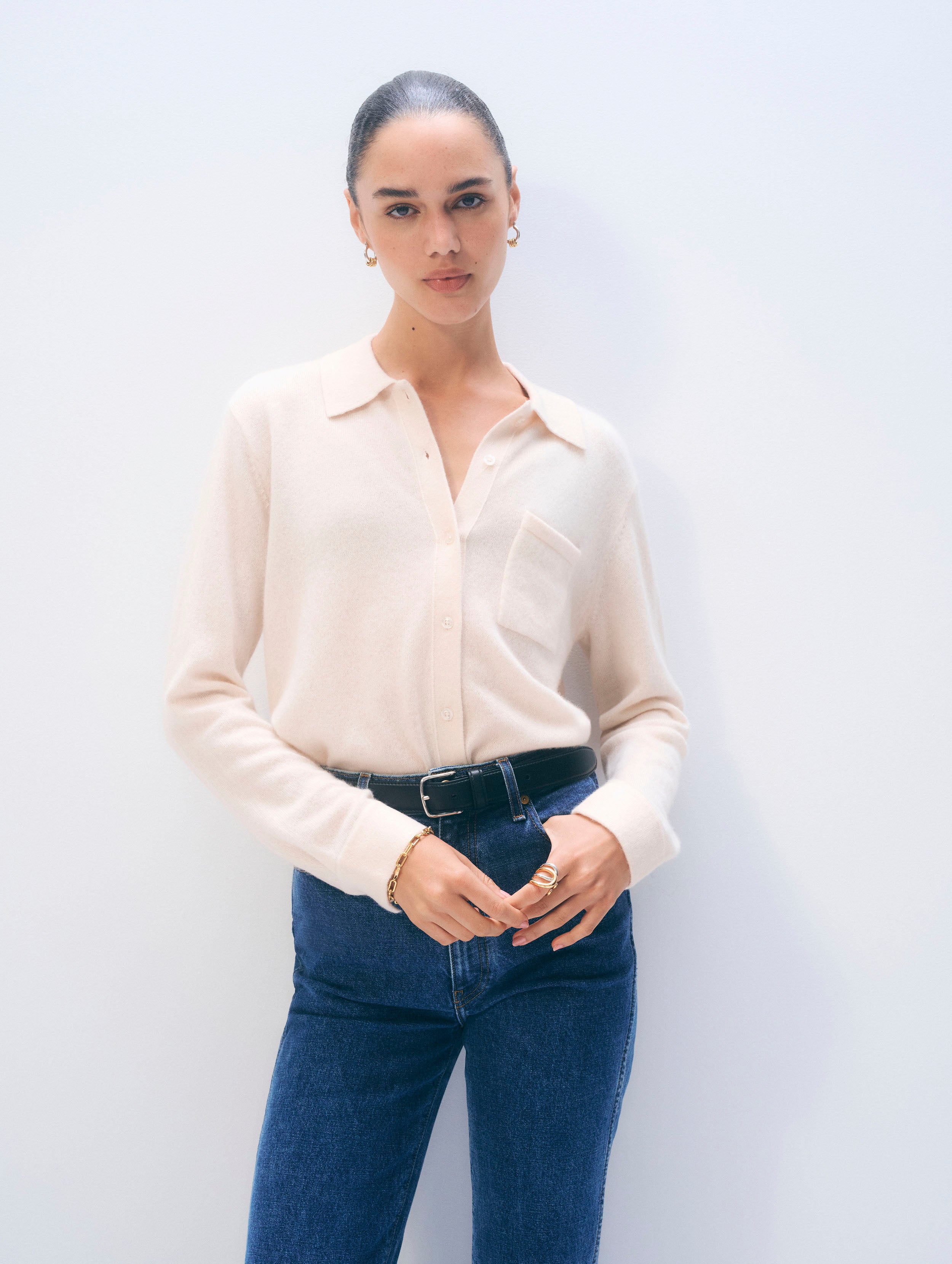 Cashmere Button Shirt | Feather