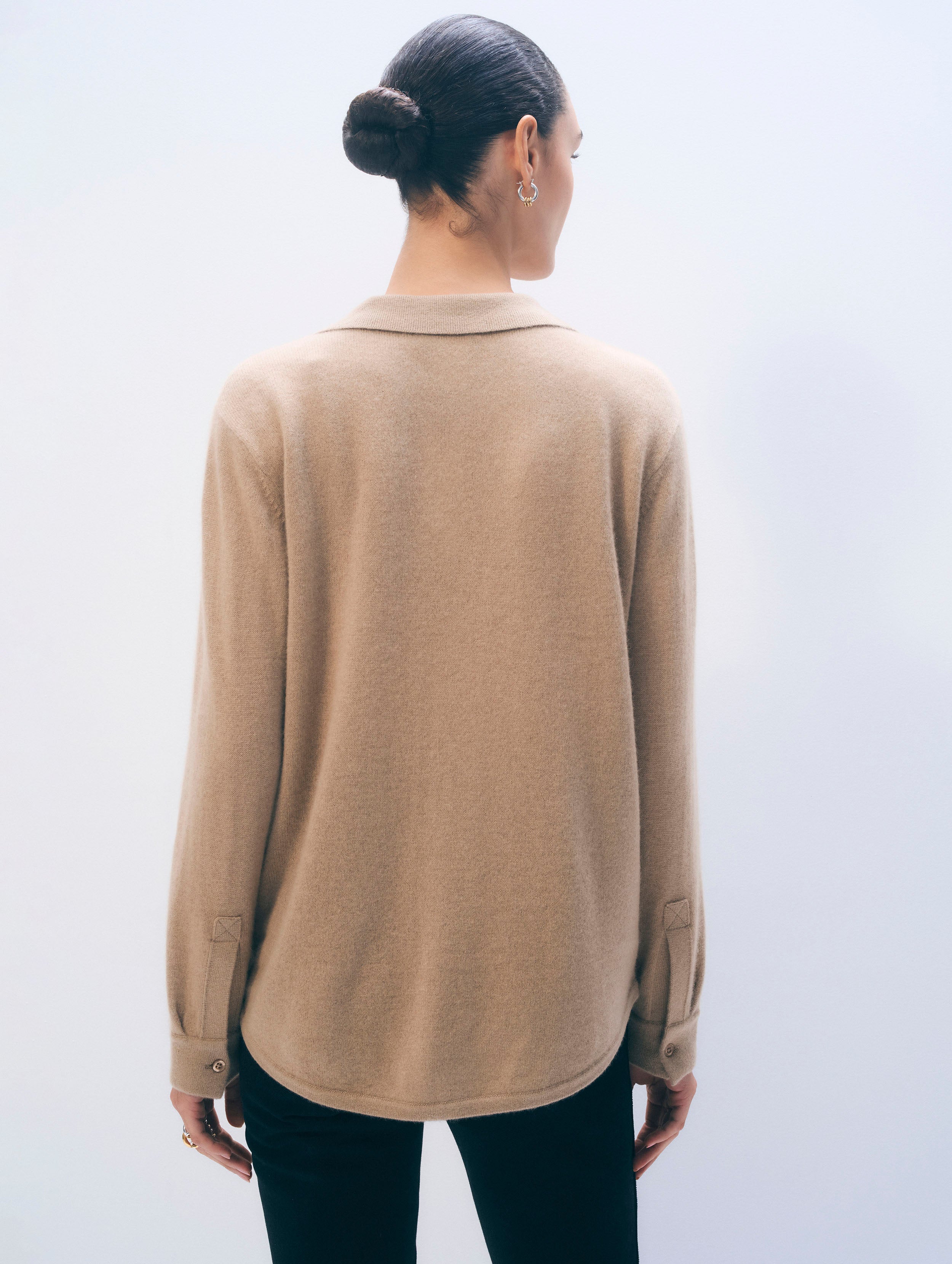 Cashmere Button Shirt | Khaki