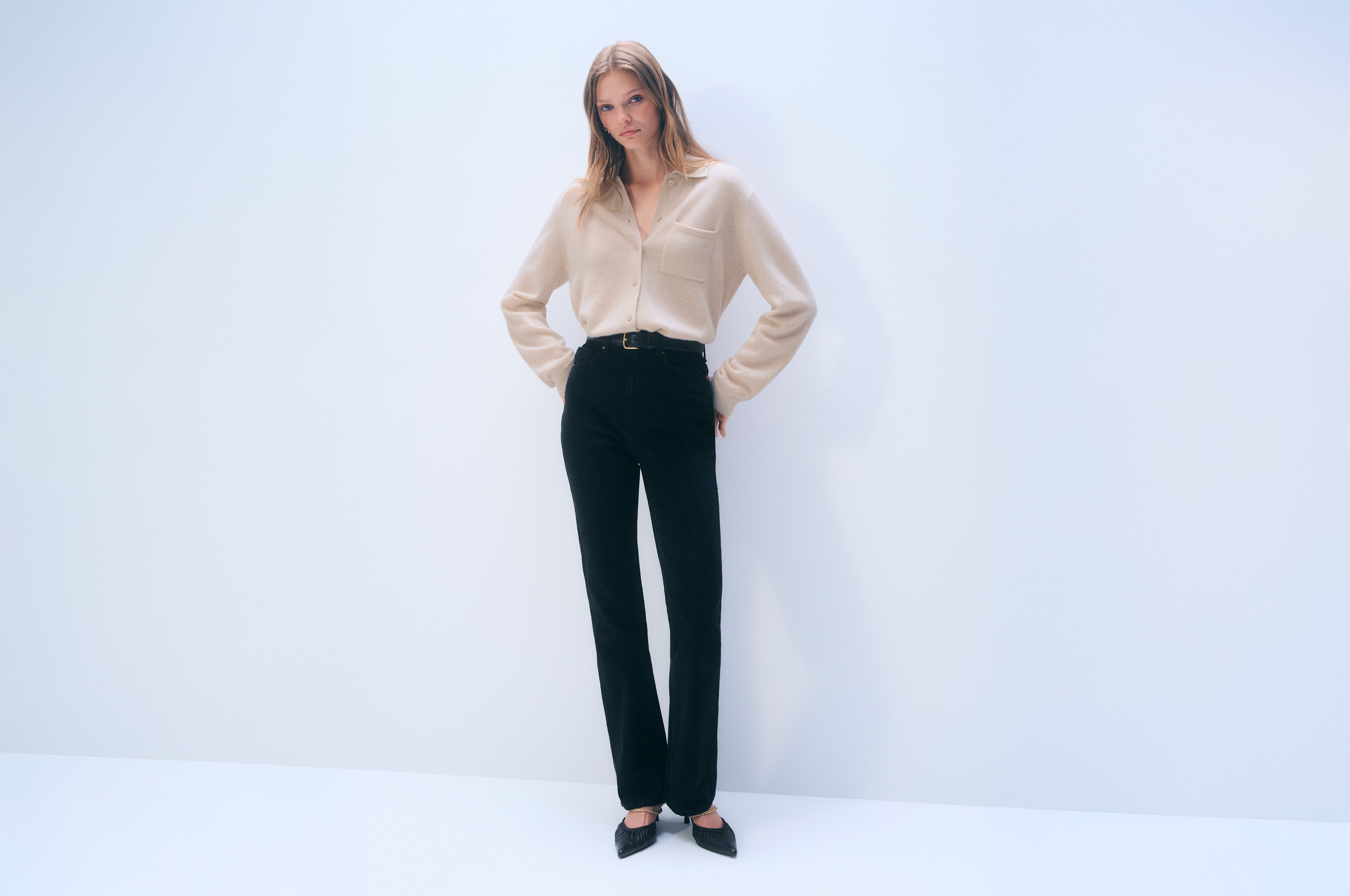 Cashmere Button Down | Natural Heather
