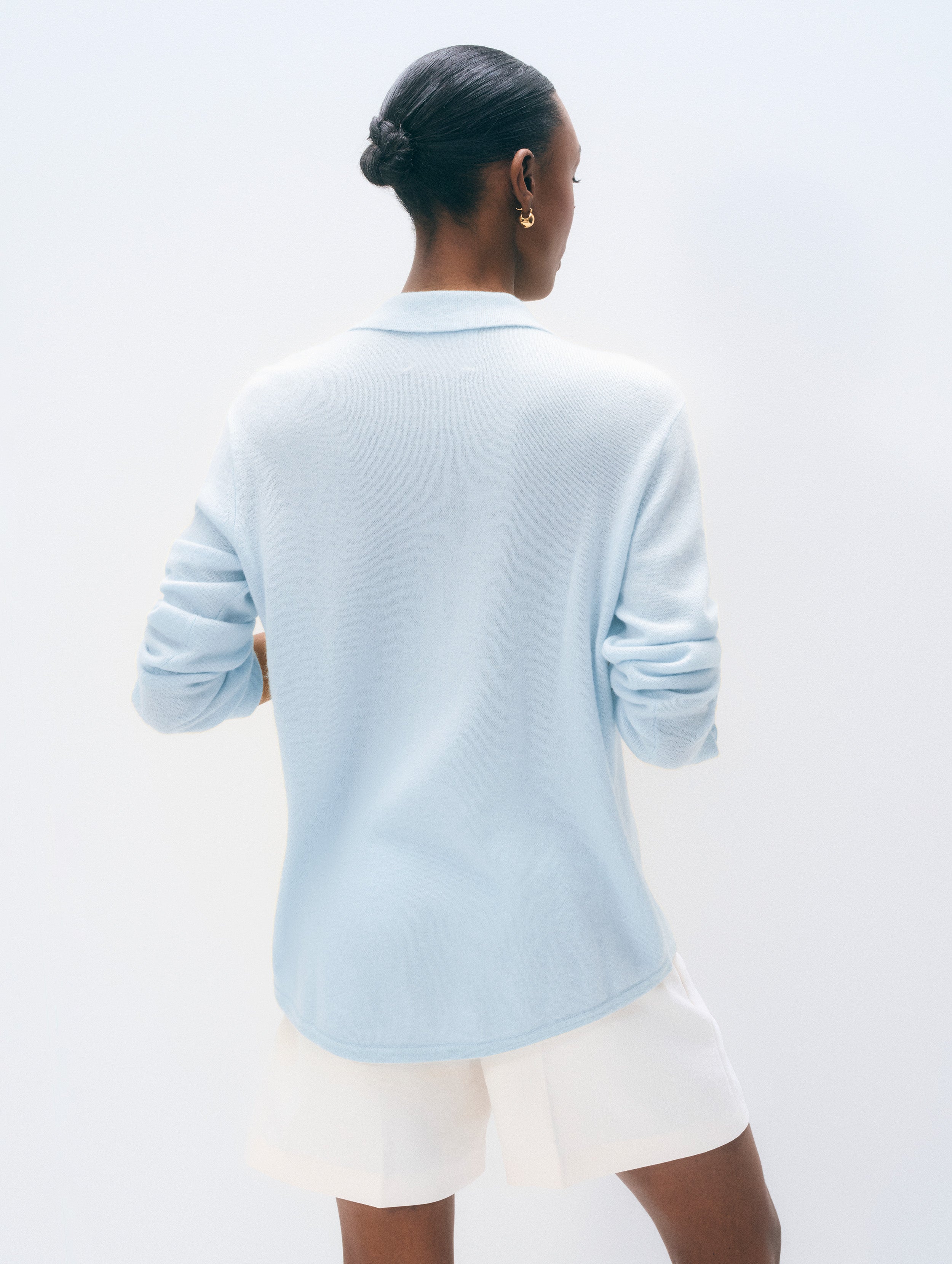 Cashmere Button Shirt | Pastel Blue