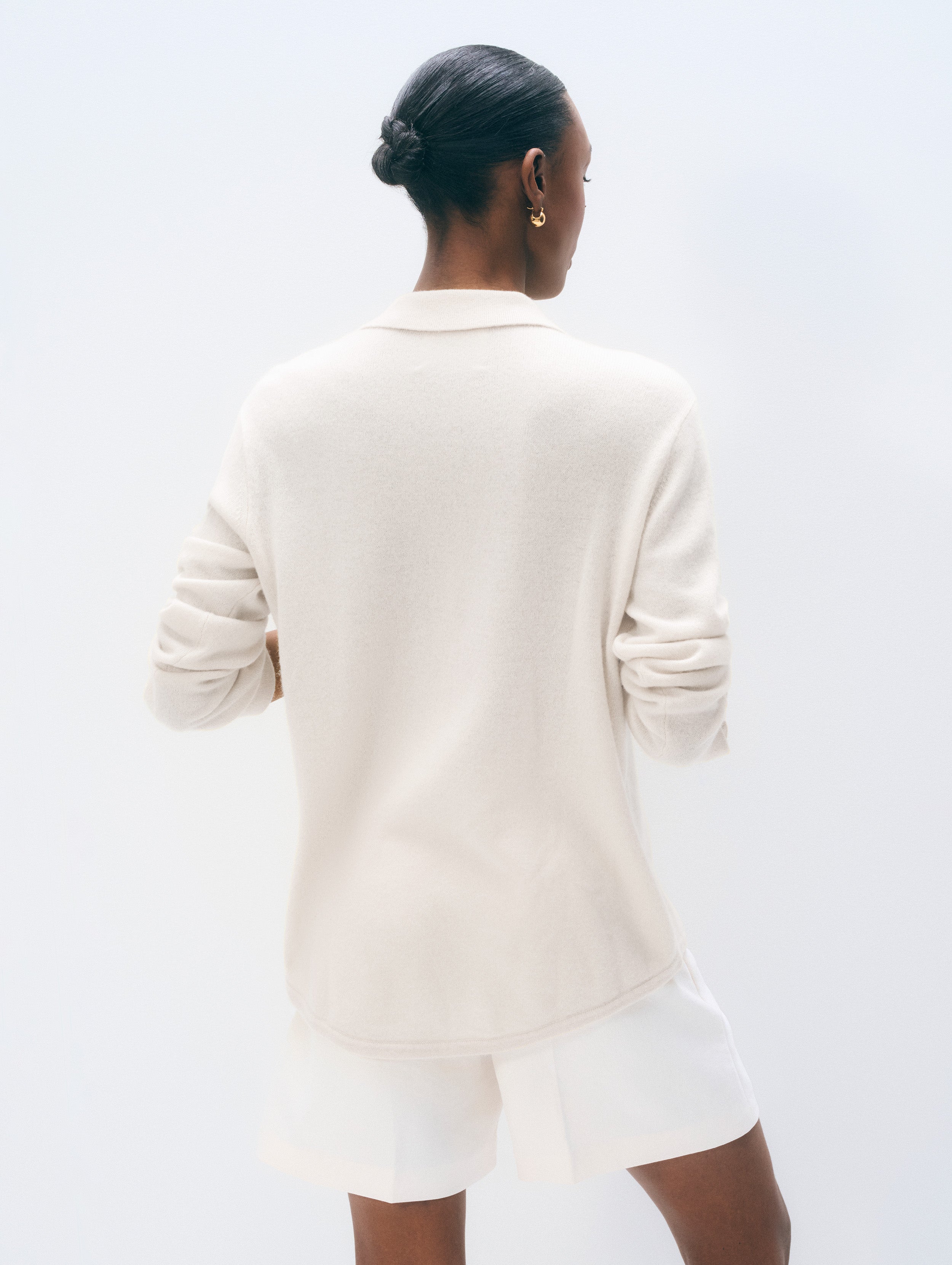 Cashmere Button Shirt | Soft White