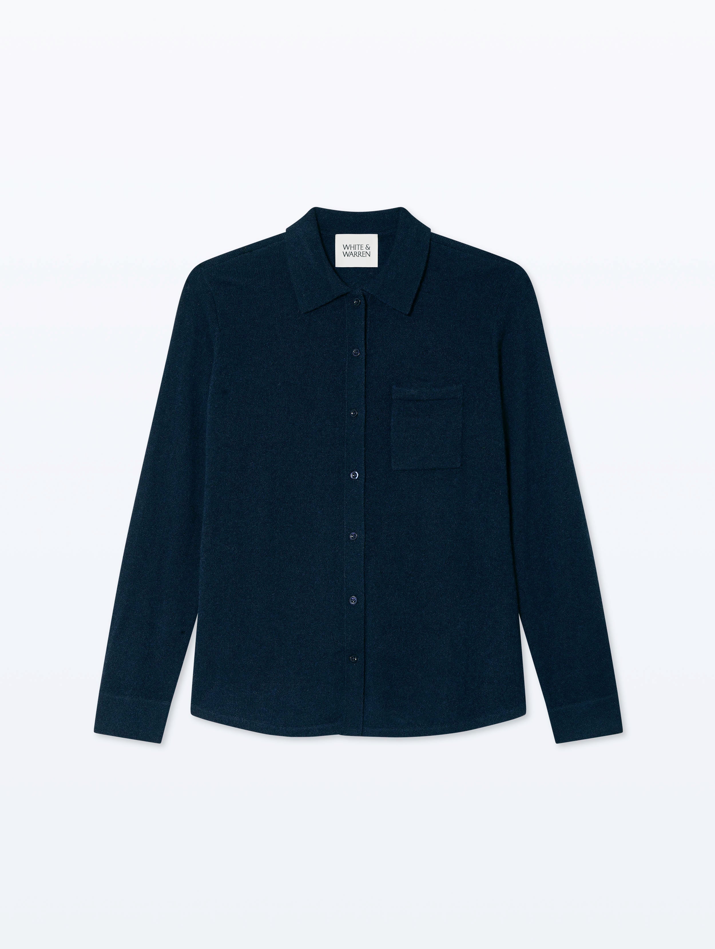 Cashmere Button Shirt | Deep Navy