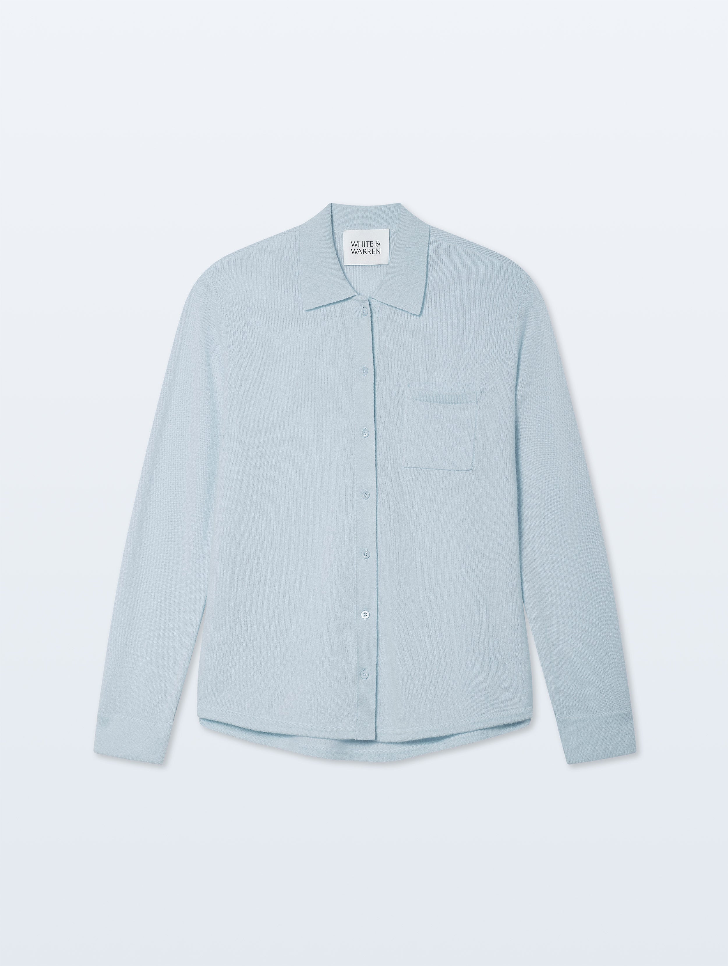 Cashmere Button Shirt | Pastel Blue