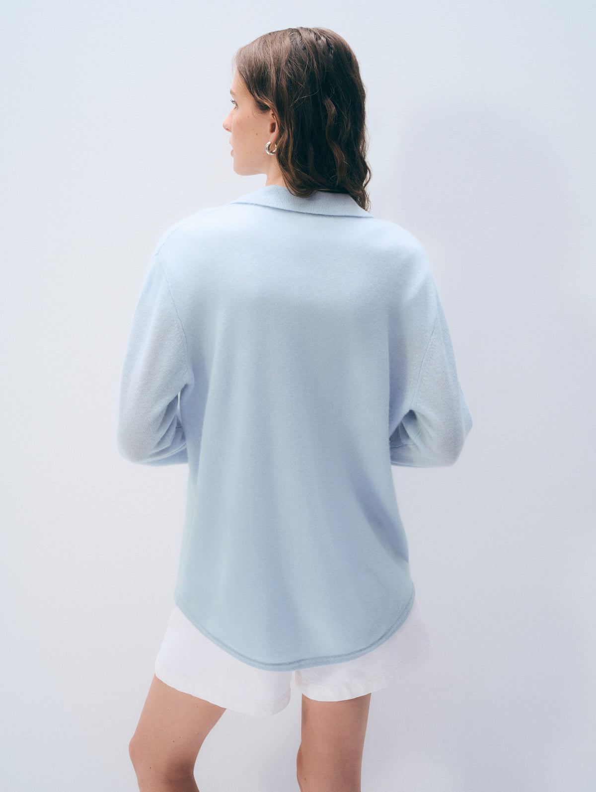Cashmere Button Down Shirt | Pastel Blue