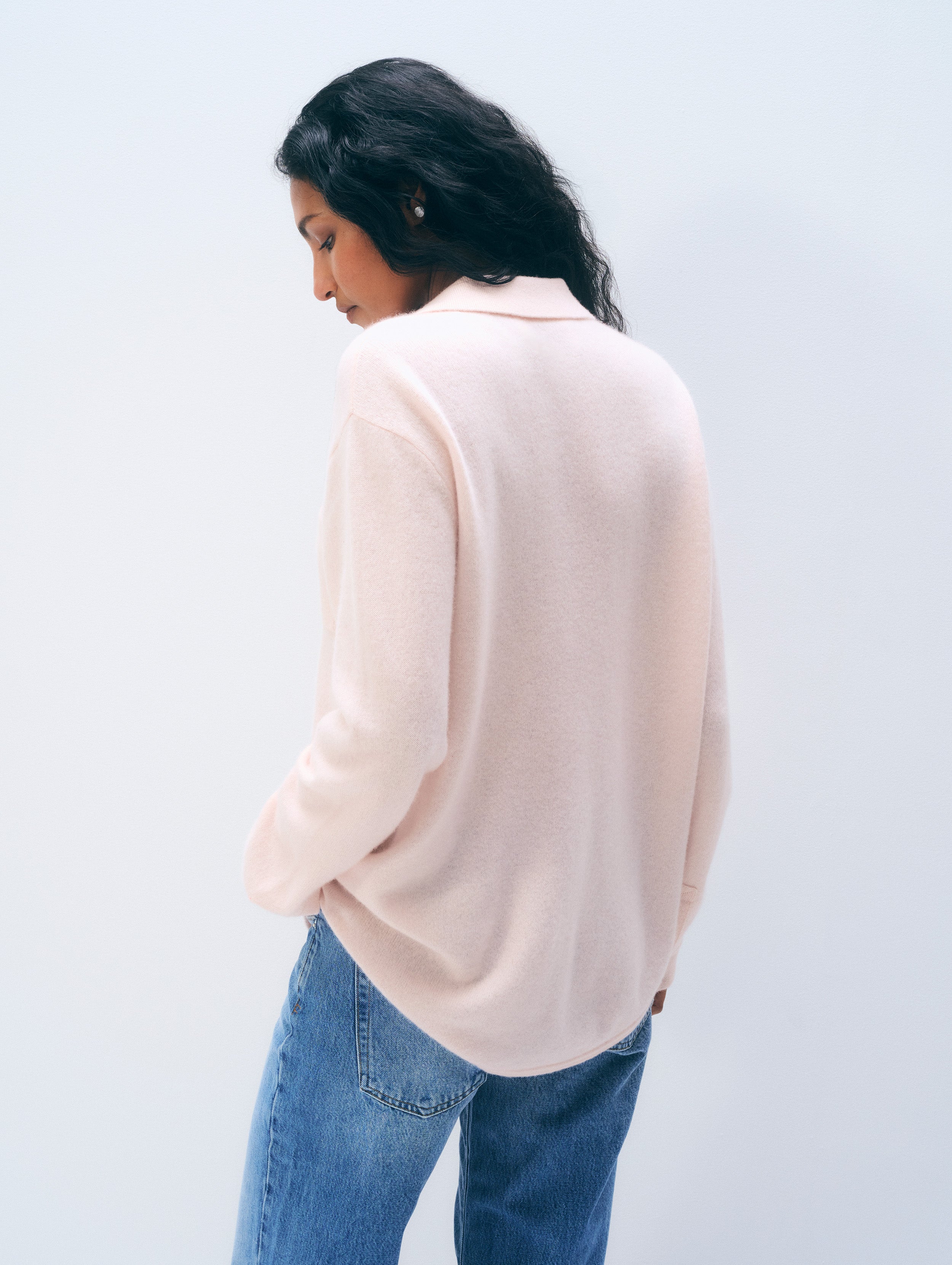 Cashmere Button Down | Pink Sand