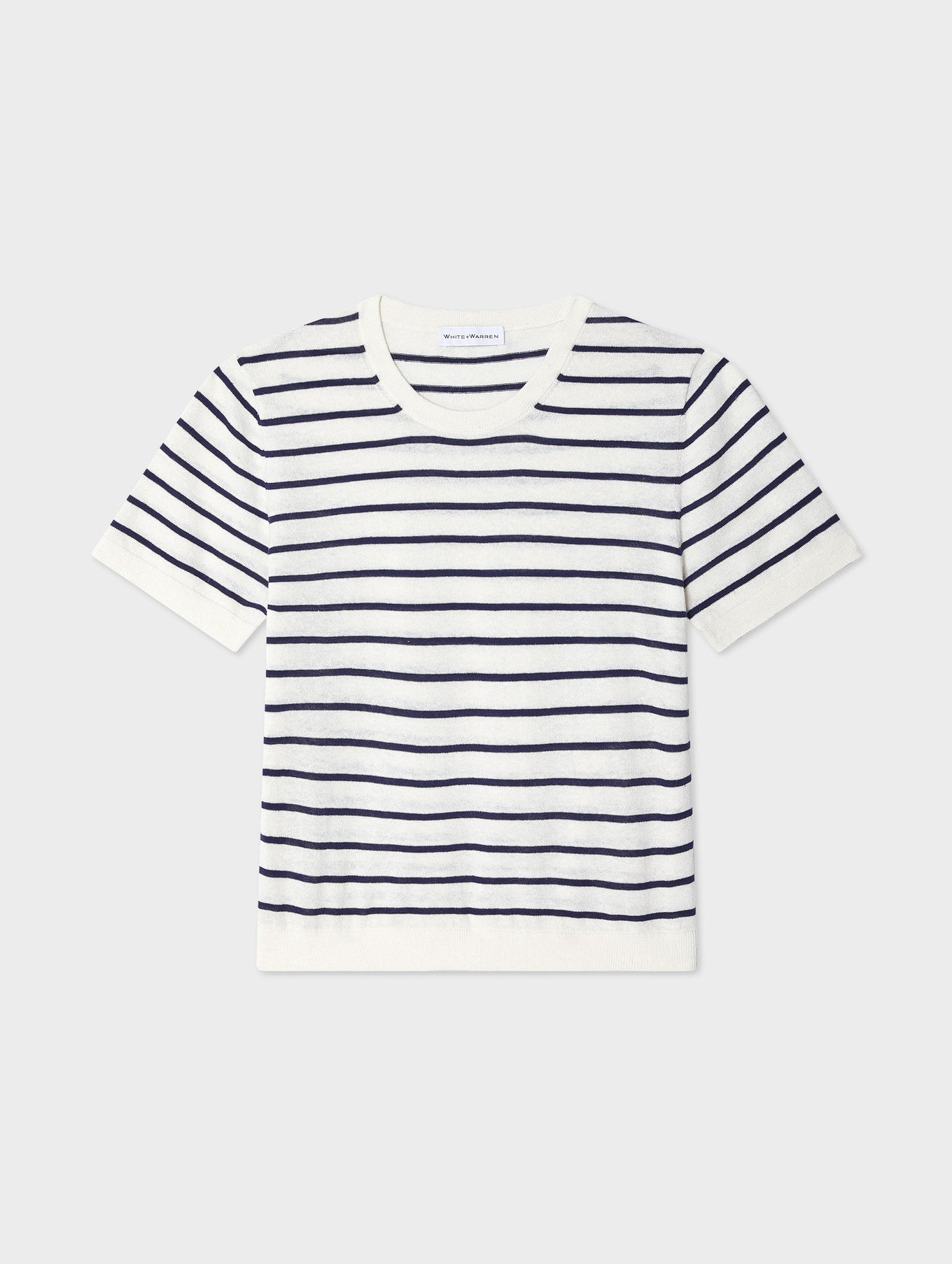 Cotton Hemp Gauze Striped T-Shirt