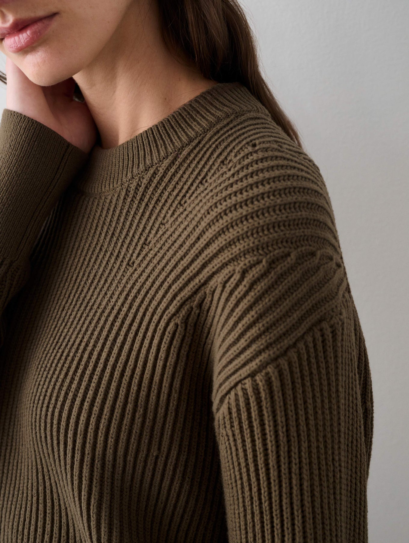 Cotton Ribbed Crewneck
