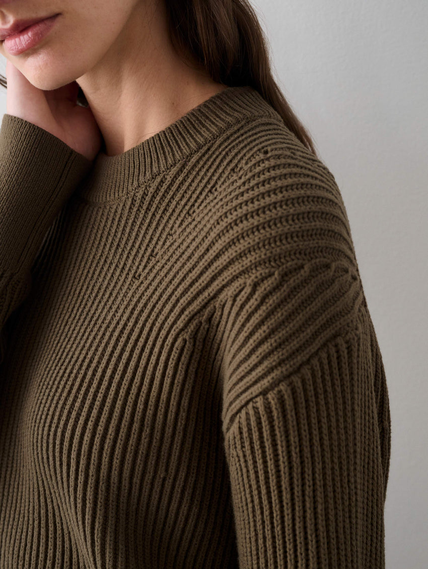 Cotton Ribbed Crewneck