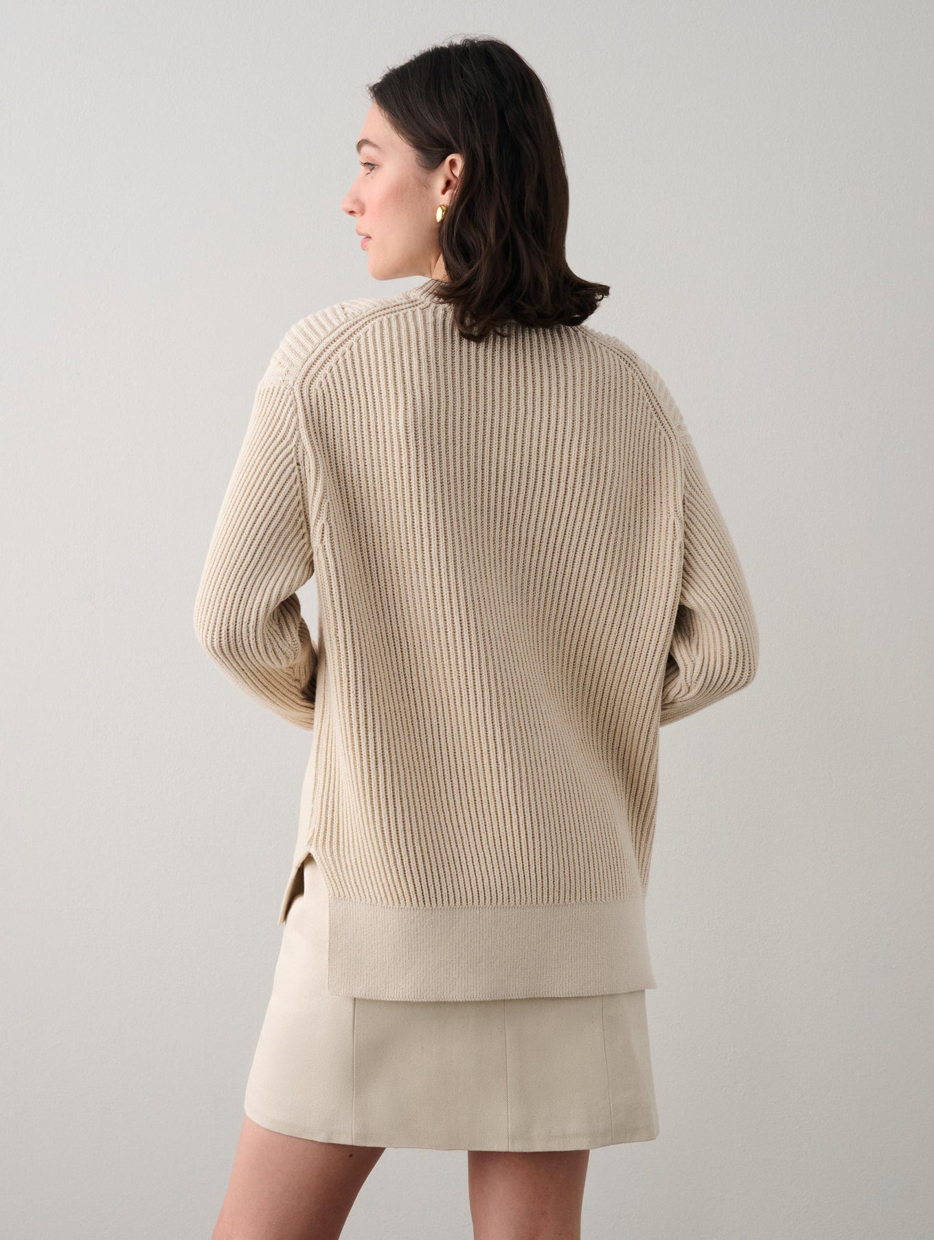 Cotton Ribbed Crewneck