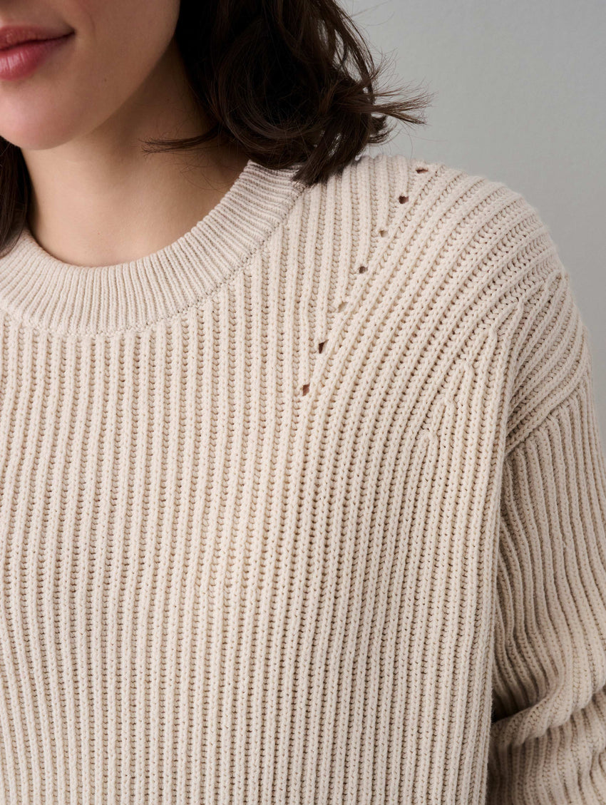 Cotton Ribbed Crewneck