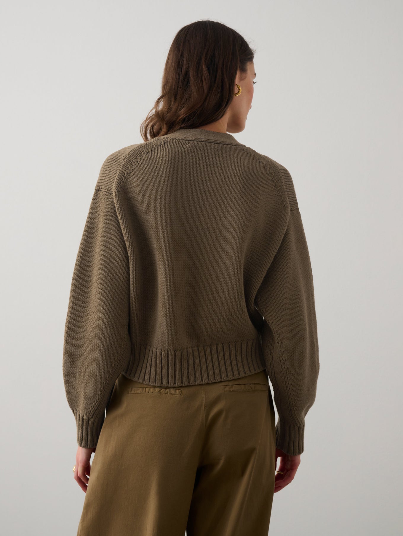 Cotton Shrunken Pocket Cardigan