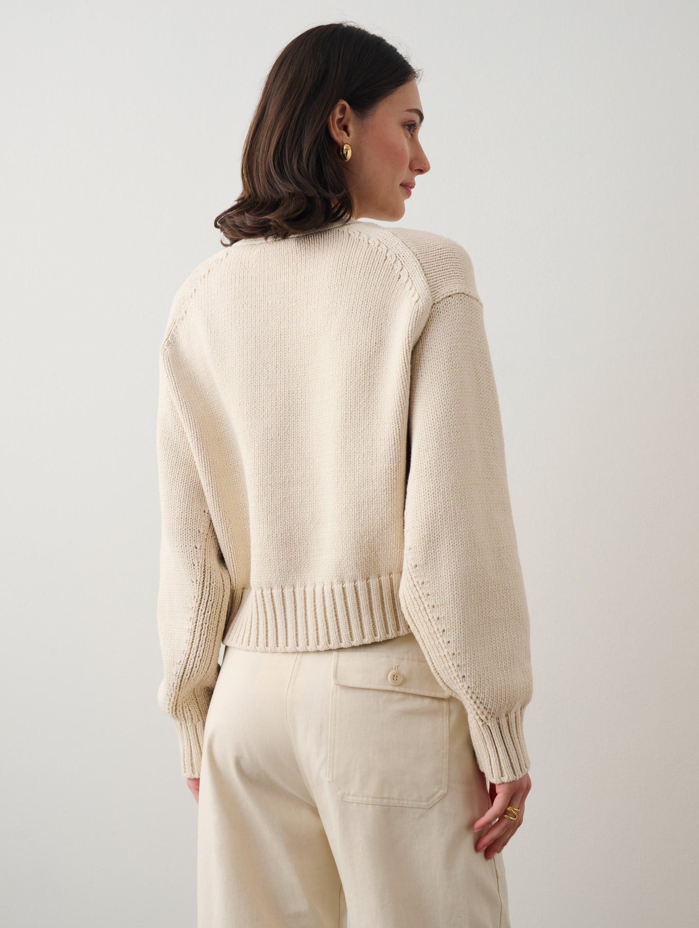 Cotton Shrunken Pocket Cardigan