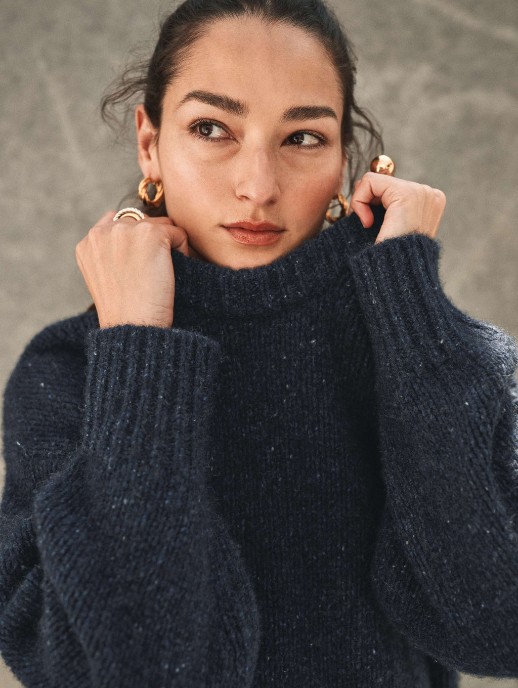 Cashmere Donegal Luxe Crewneck White Warren