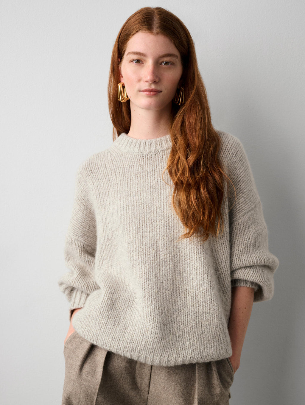 Cashmere Donegal Luxe Crewneck – White + Warren