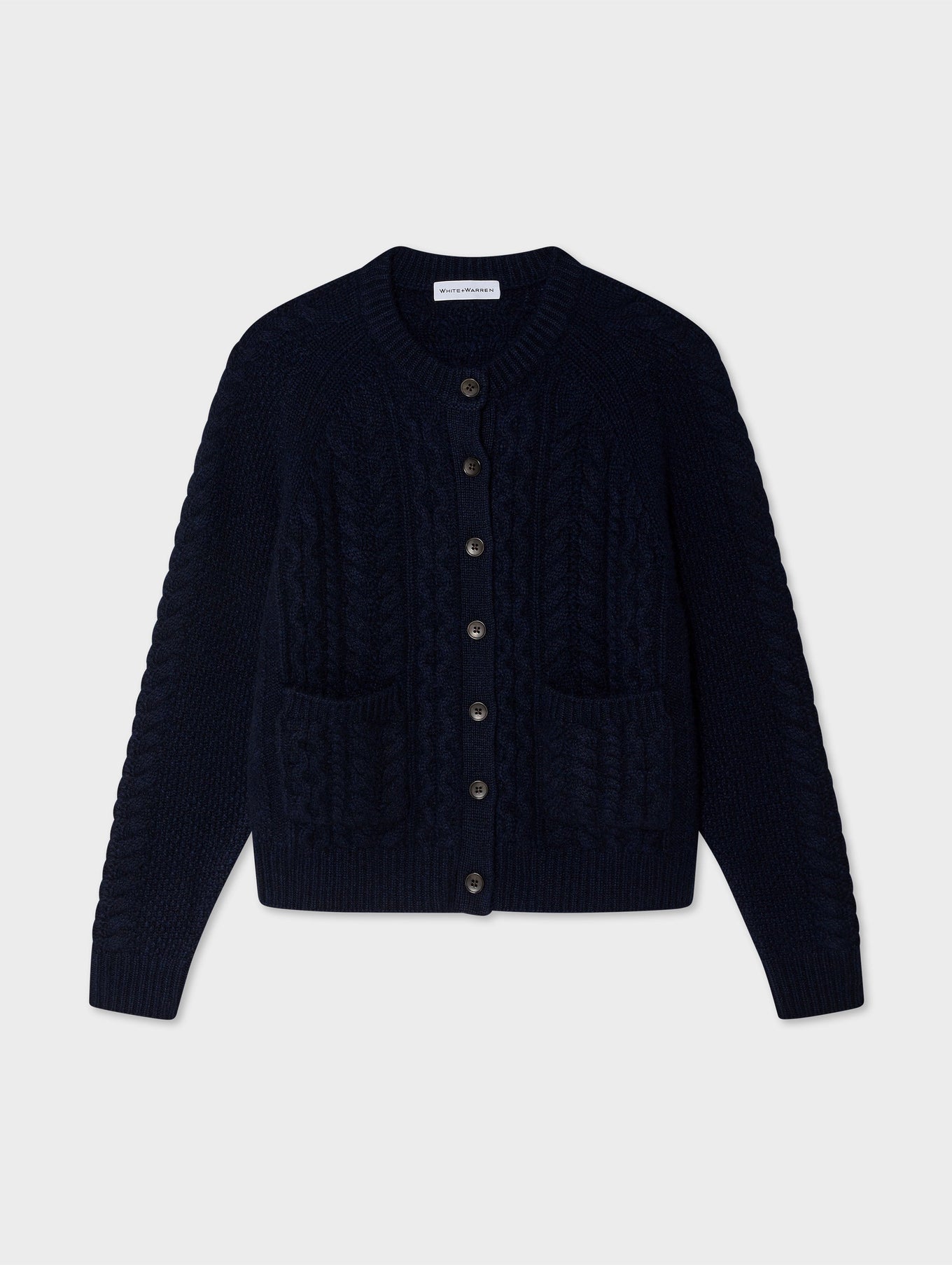 Cashmere Luxe Cable Crewneck Cardigan