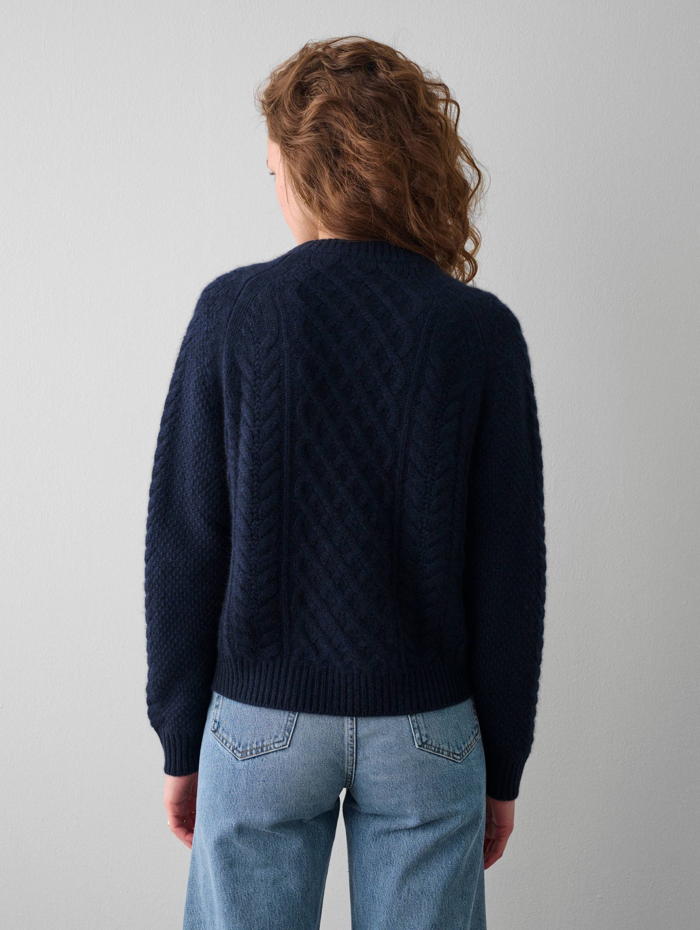 Cashmere Luxe Cable Crewneck Cardigan