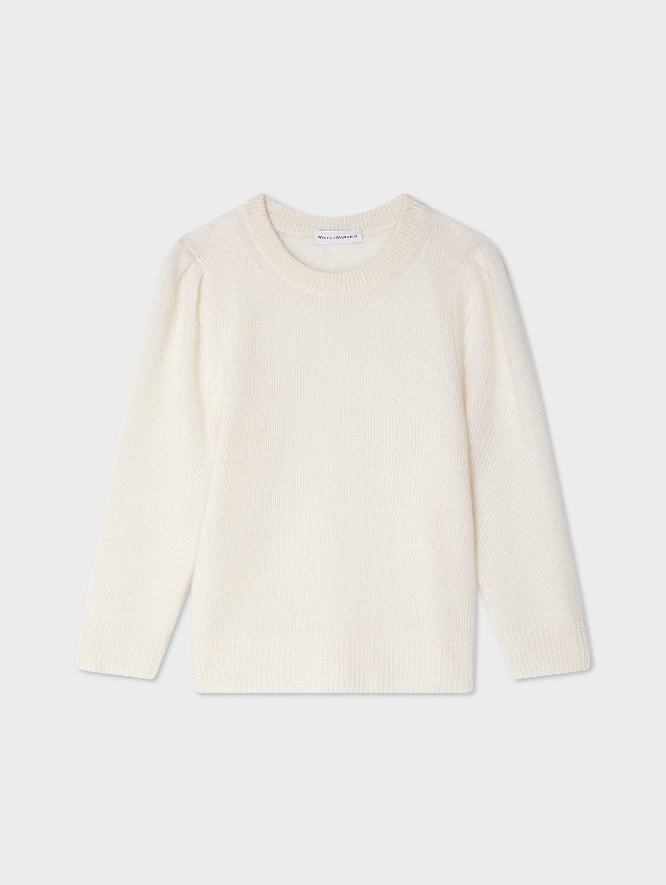 Cashmere Puff Sleeve Crewneck