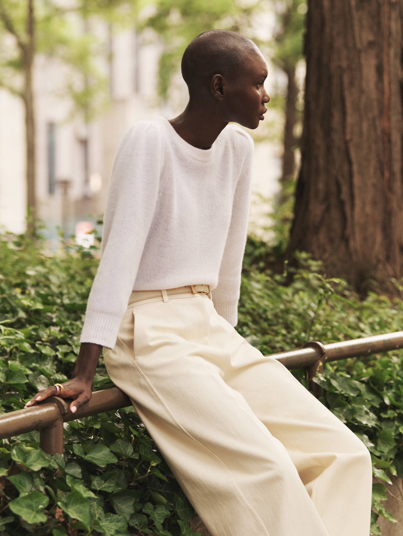 Cashmere Puff Sleeve Crewneck