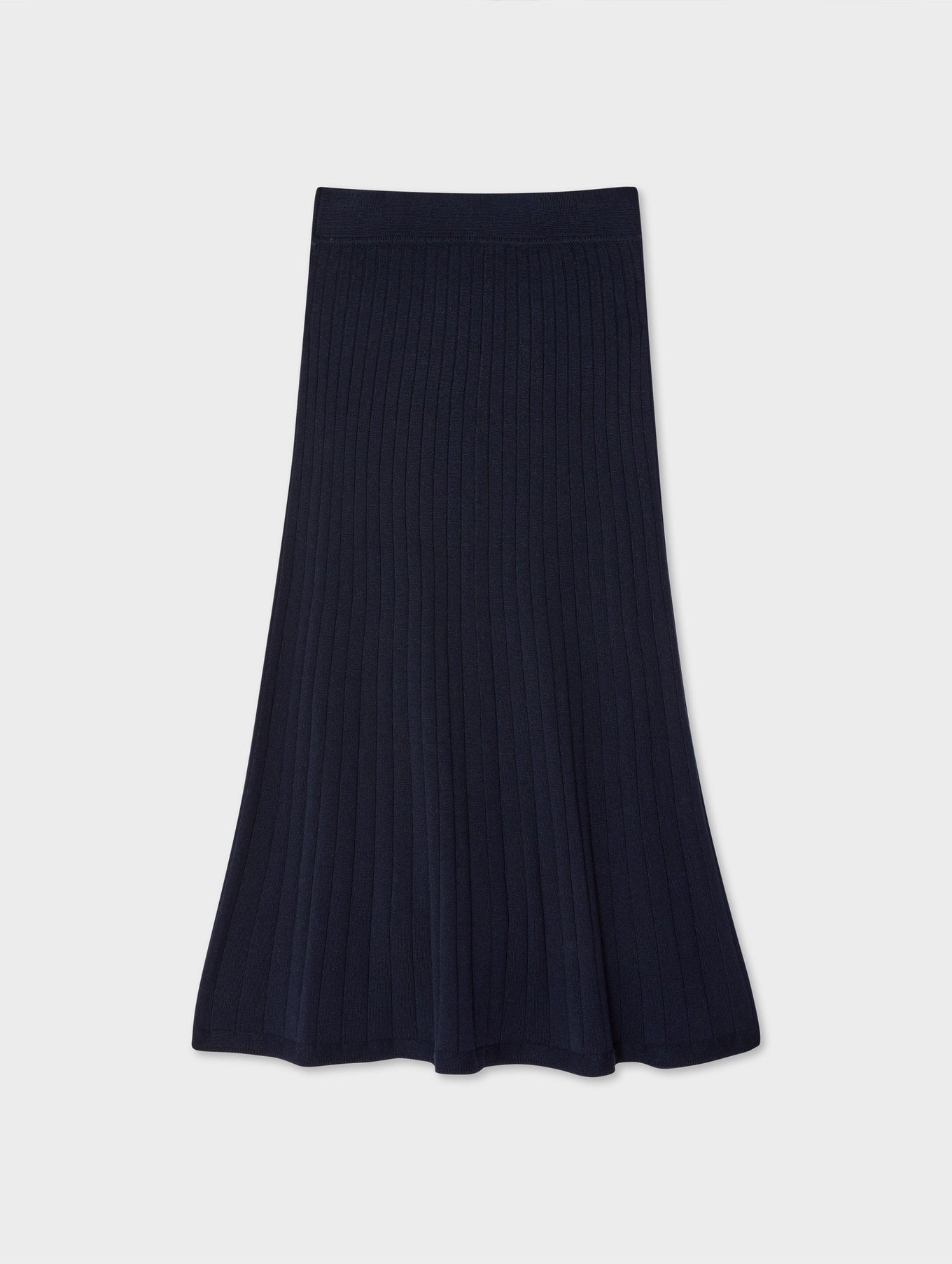 Cotton Silk Ribbed A Line Skirt