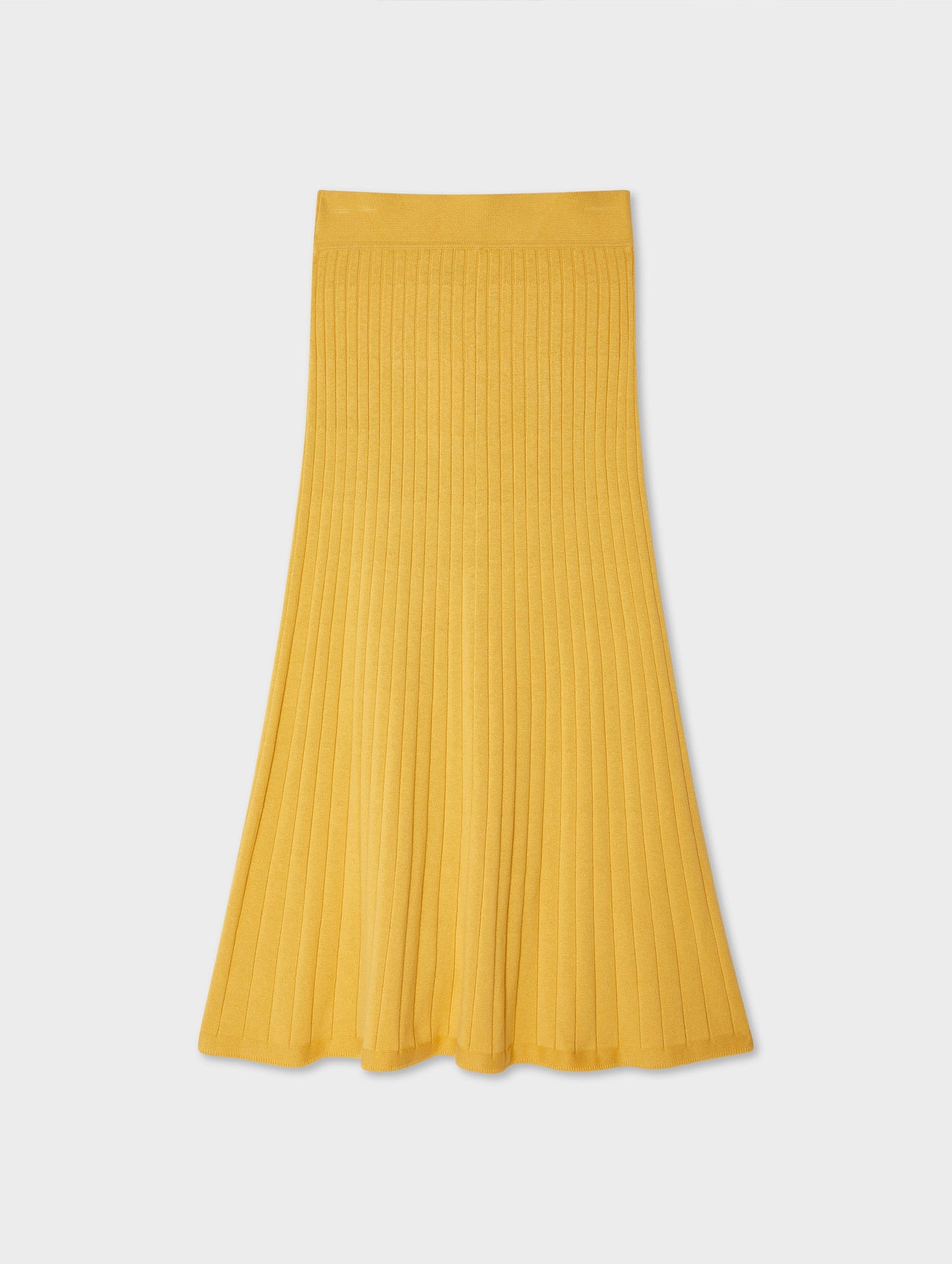 Cotton Silk Ribbed A Line Skirt