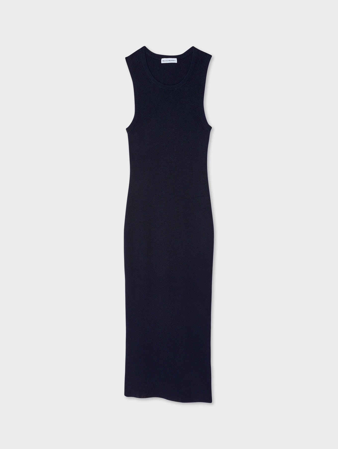 Cotton Silk Ribbed Midi Dress