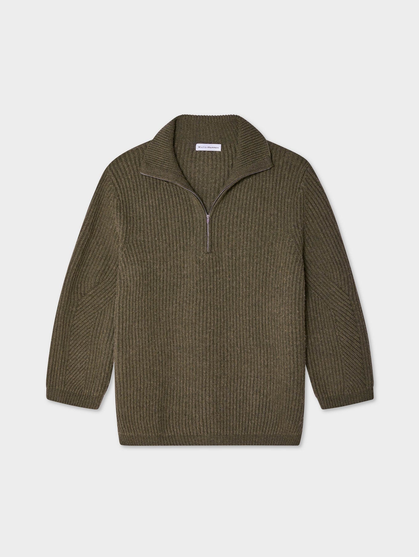 Merino Blend Ribbed Half Zip Tunic