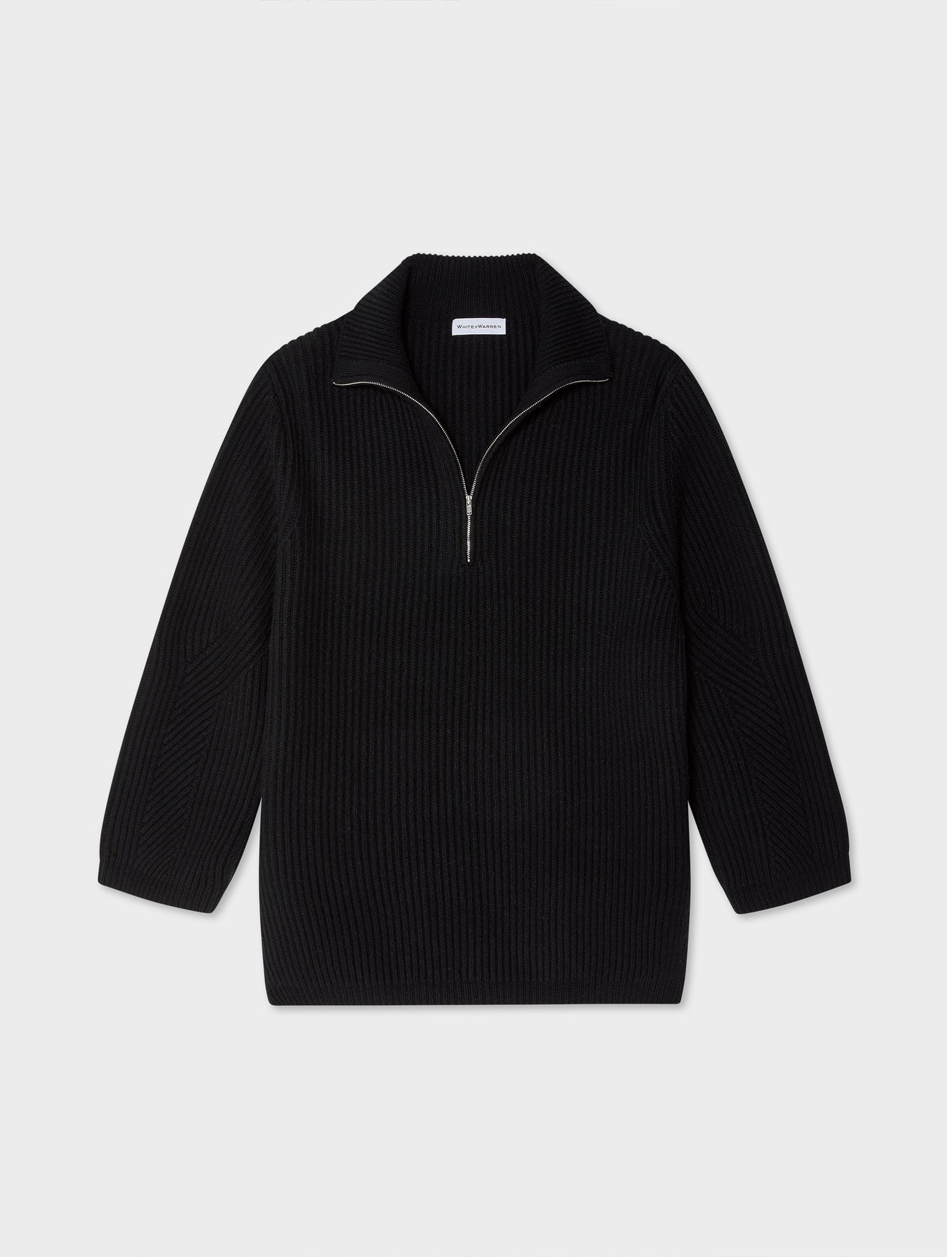 Merino Blend Ribbed Half Zip Tunic