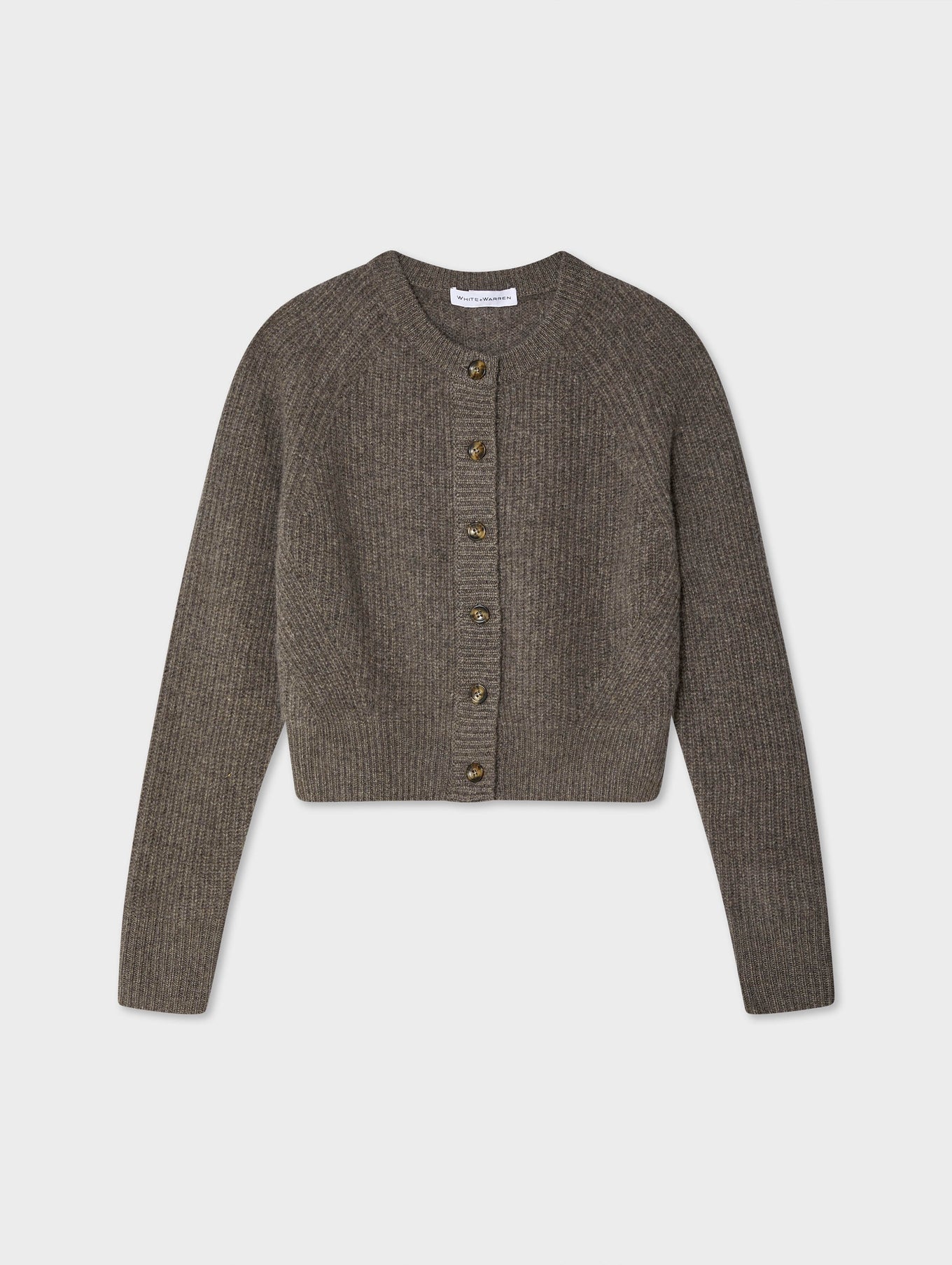 Cashmere Ribbed Button Cardigan