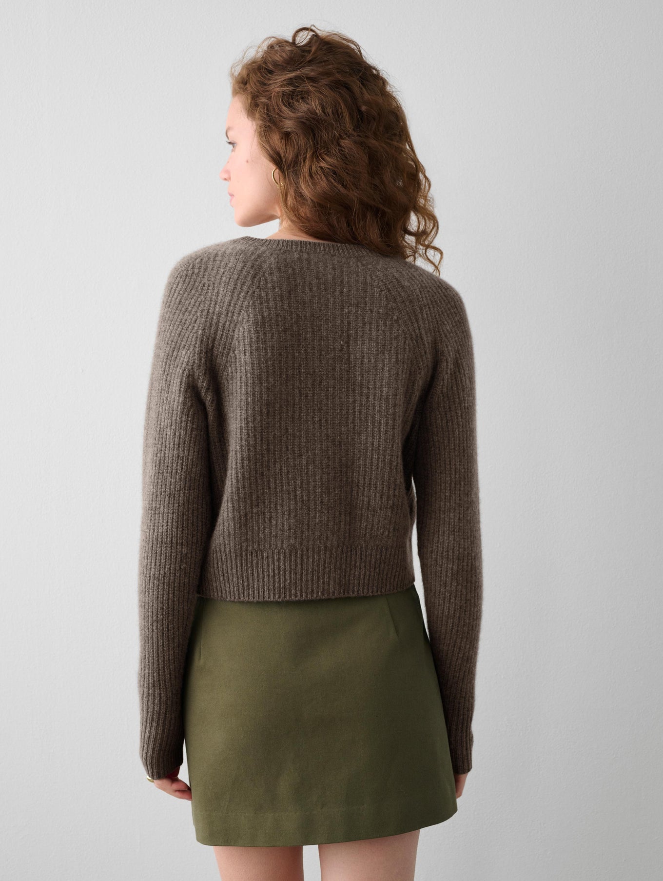 Cashmere Ribbed Button Cardigan
