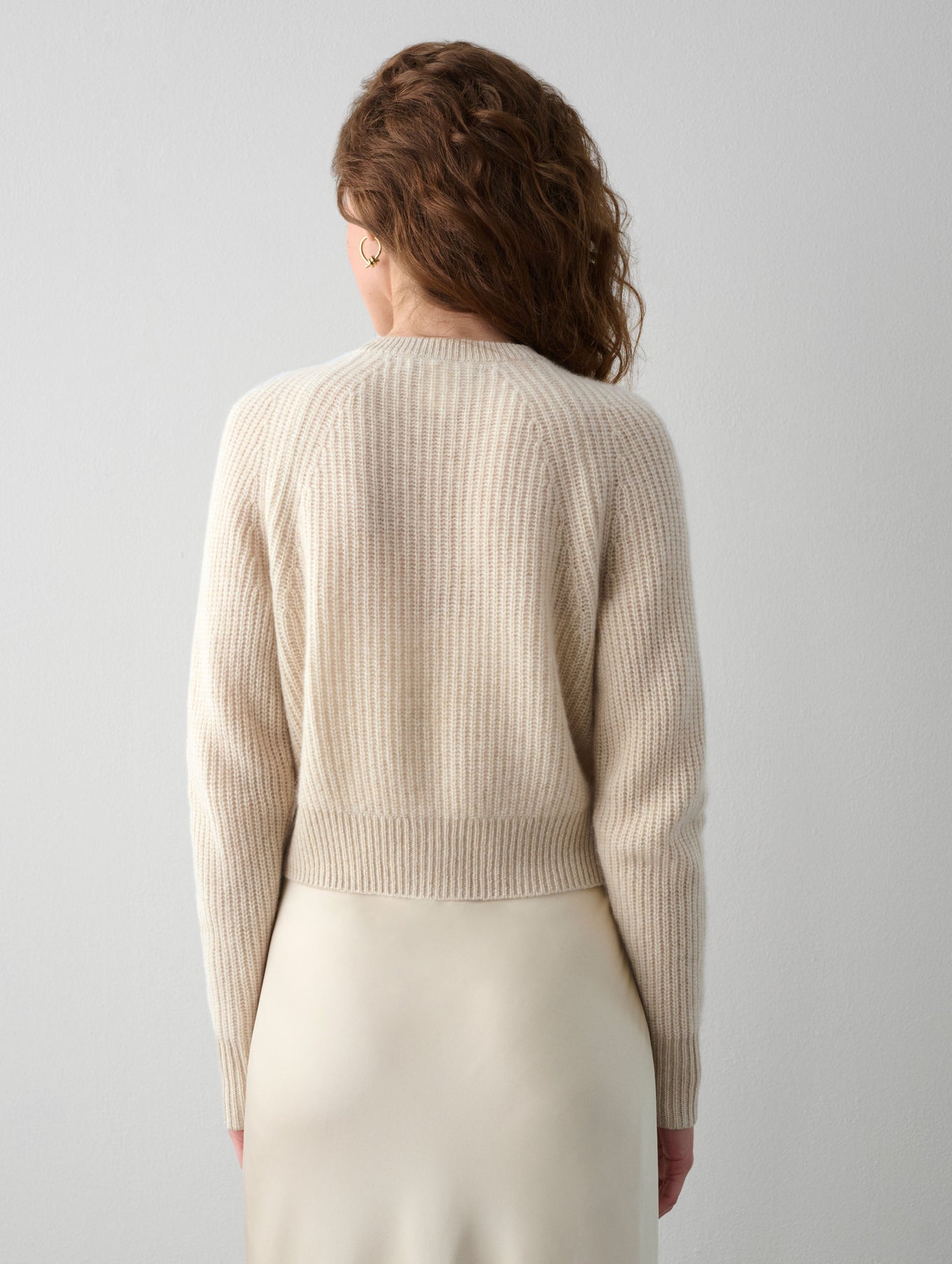Cashmere Ribbed Button Cardigan