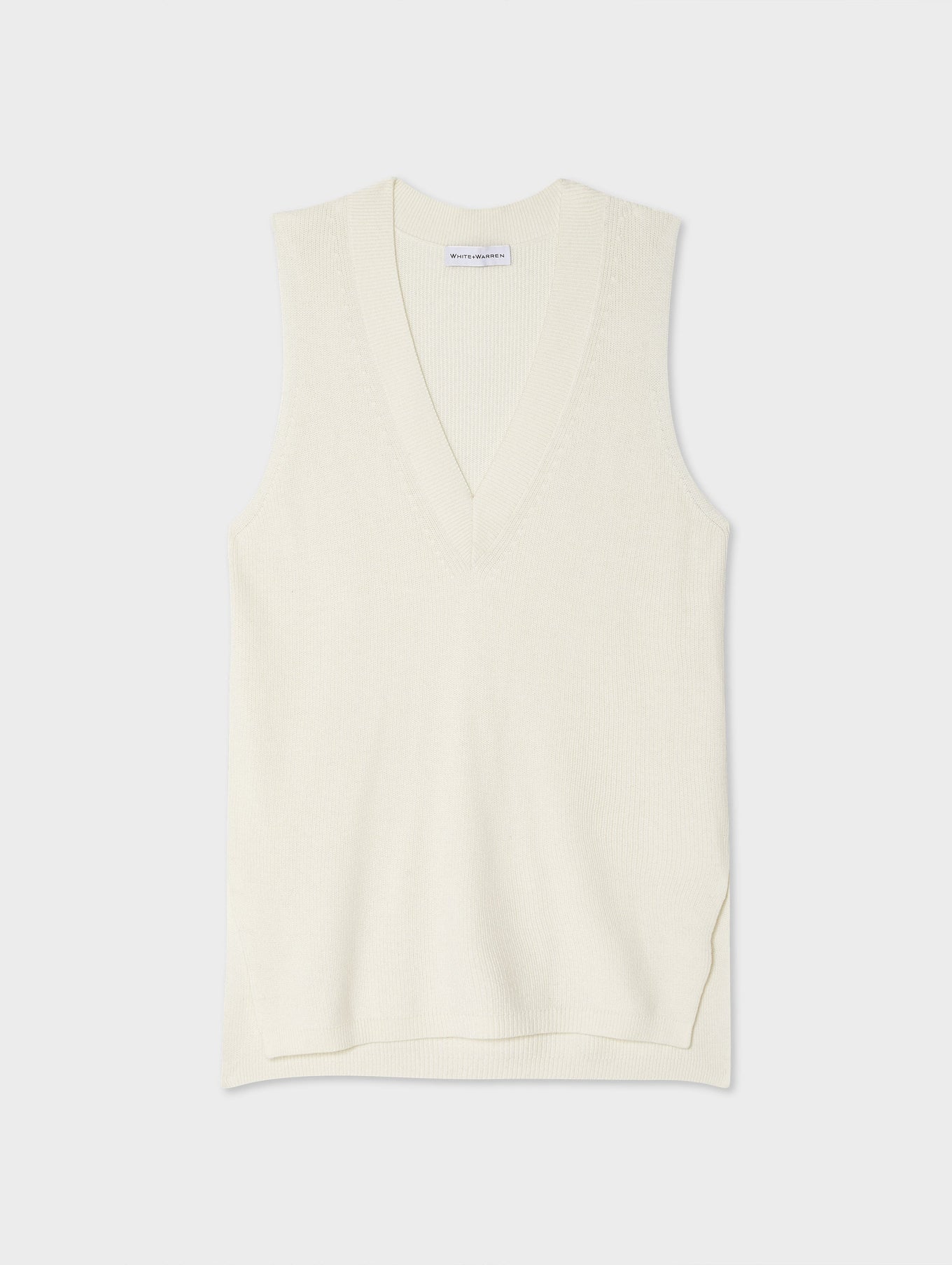 Cotton Silk Sleevelss V Neck Tunic