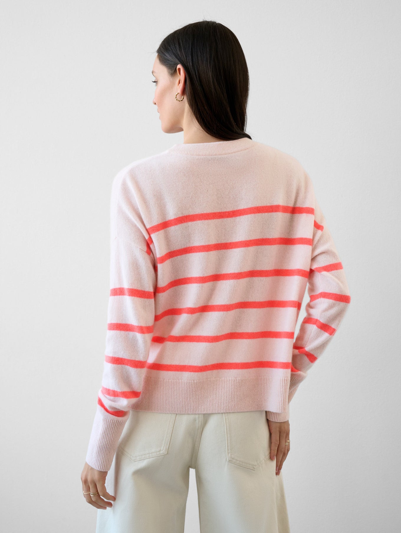 Cashmere Ramona Striped Citrus Crewneck