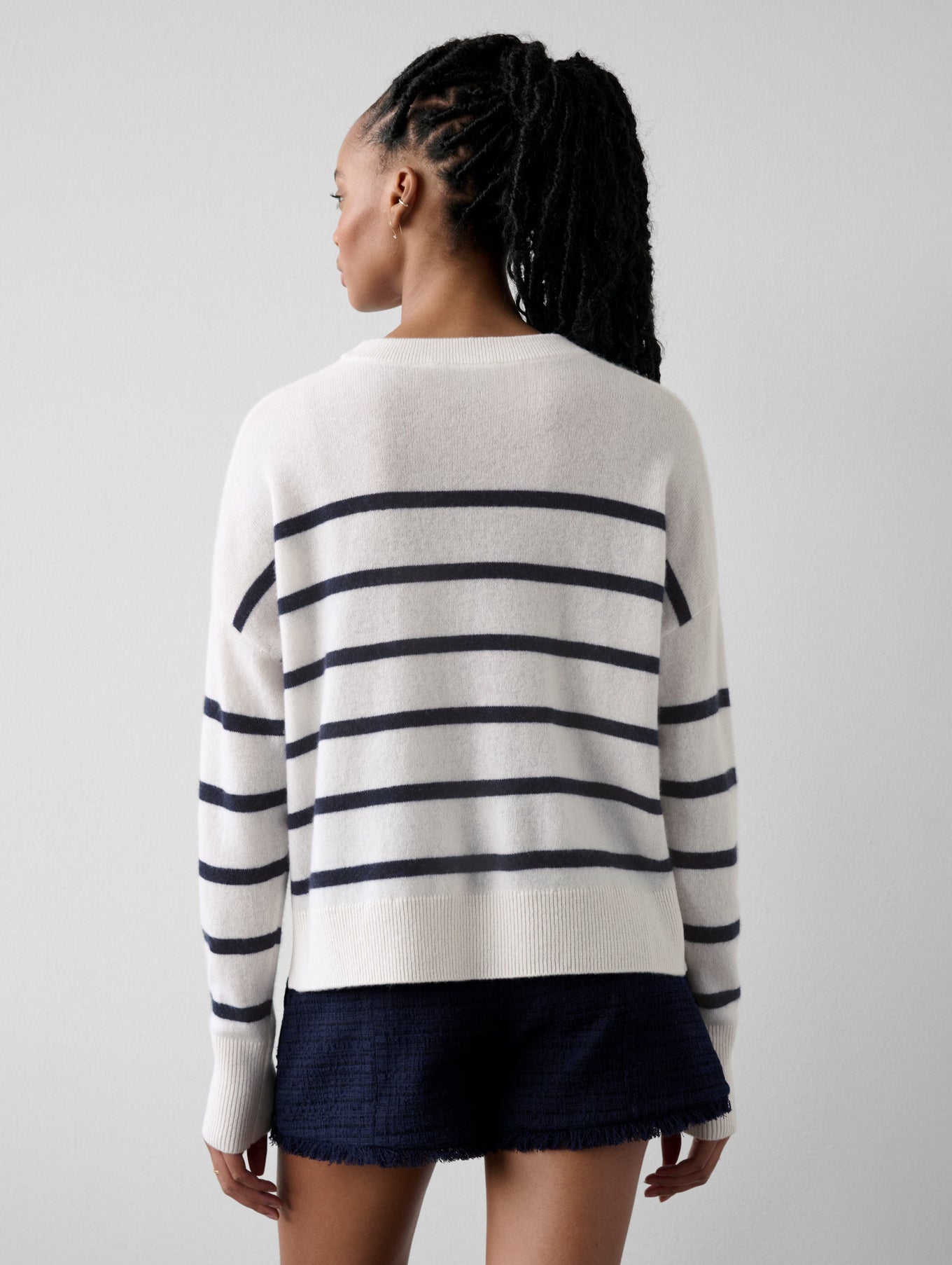 Cashmere Ramona Striped Citrus Crewneck