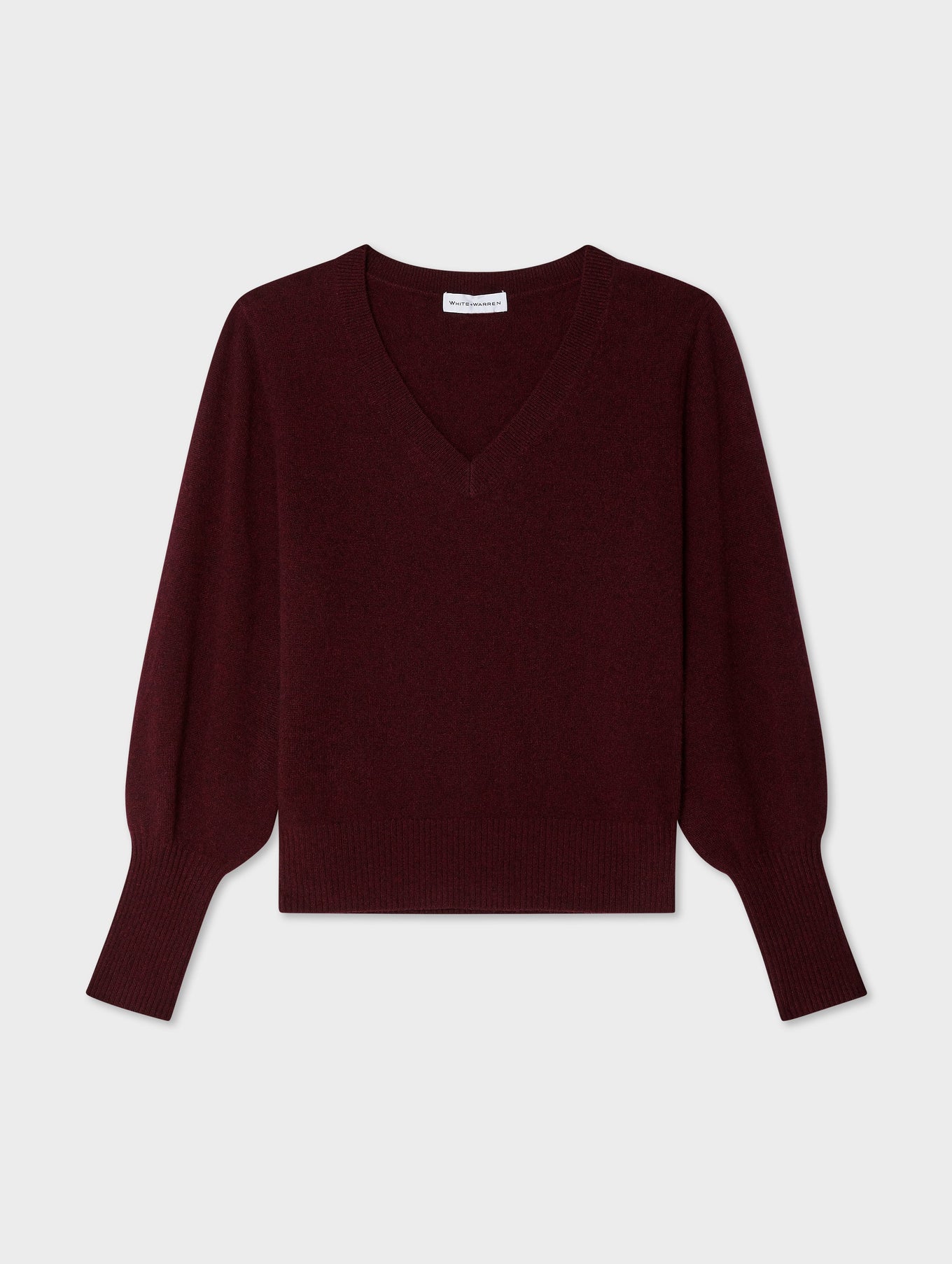 Cashmere Blouson Sleeve V Neck