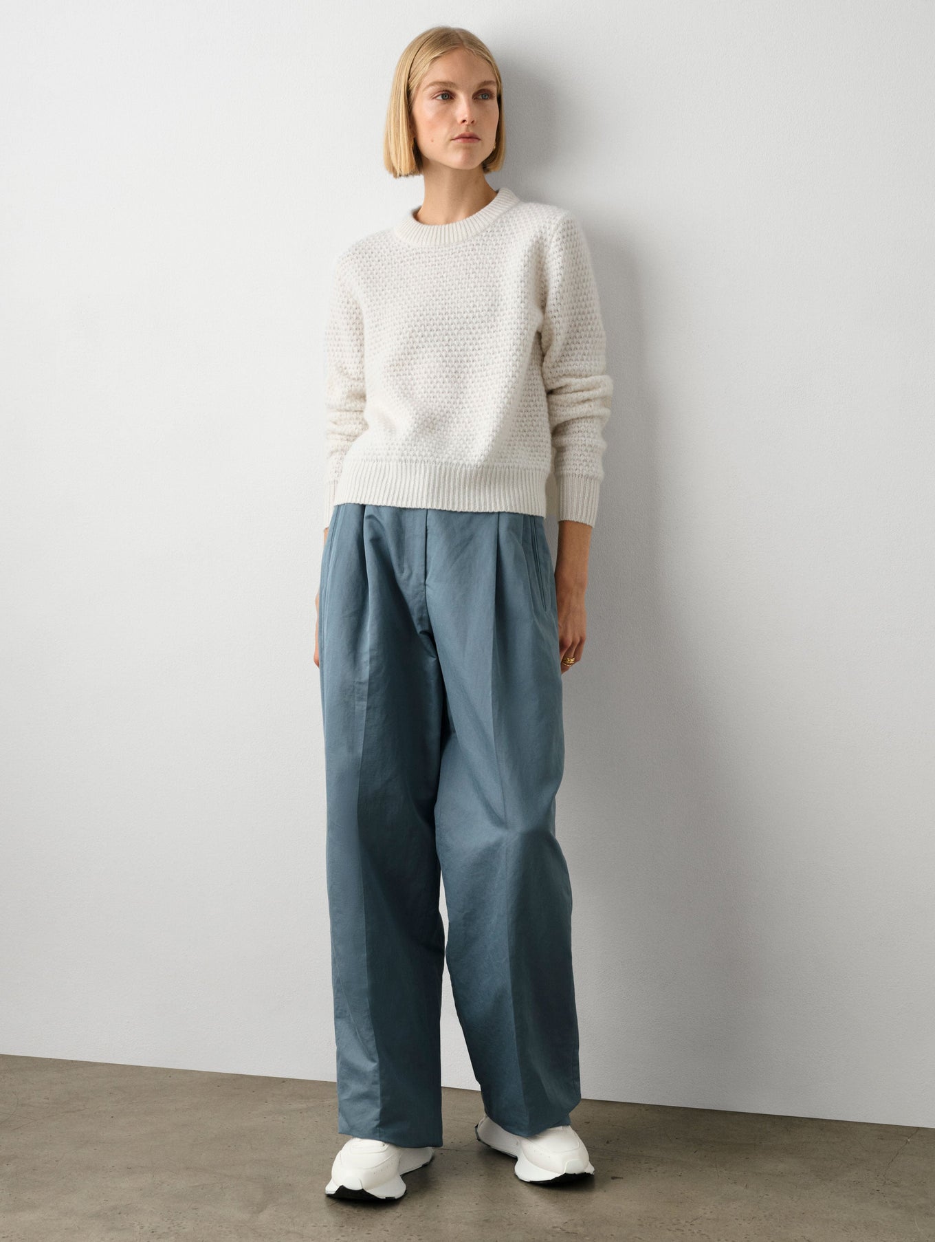 Cashmere Textured Crewneck