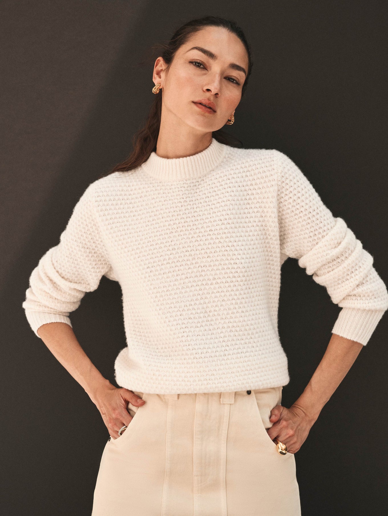 Cashmere Textured Crewneck