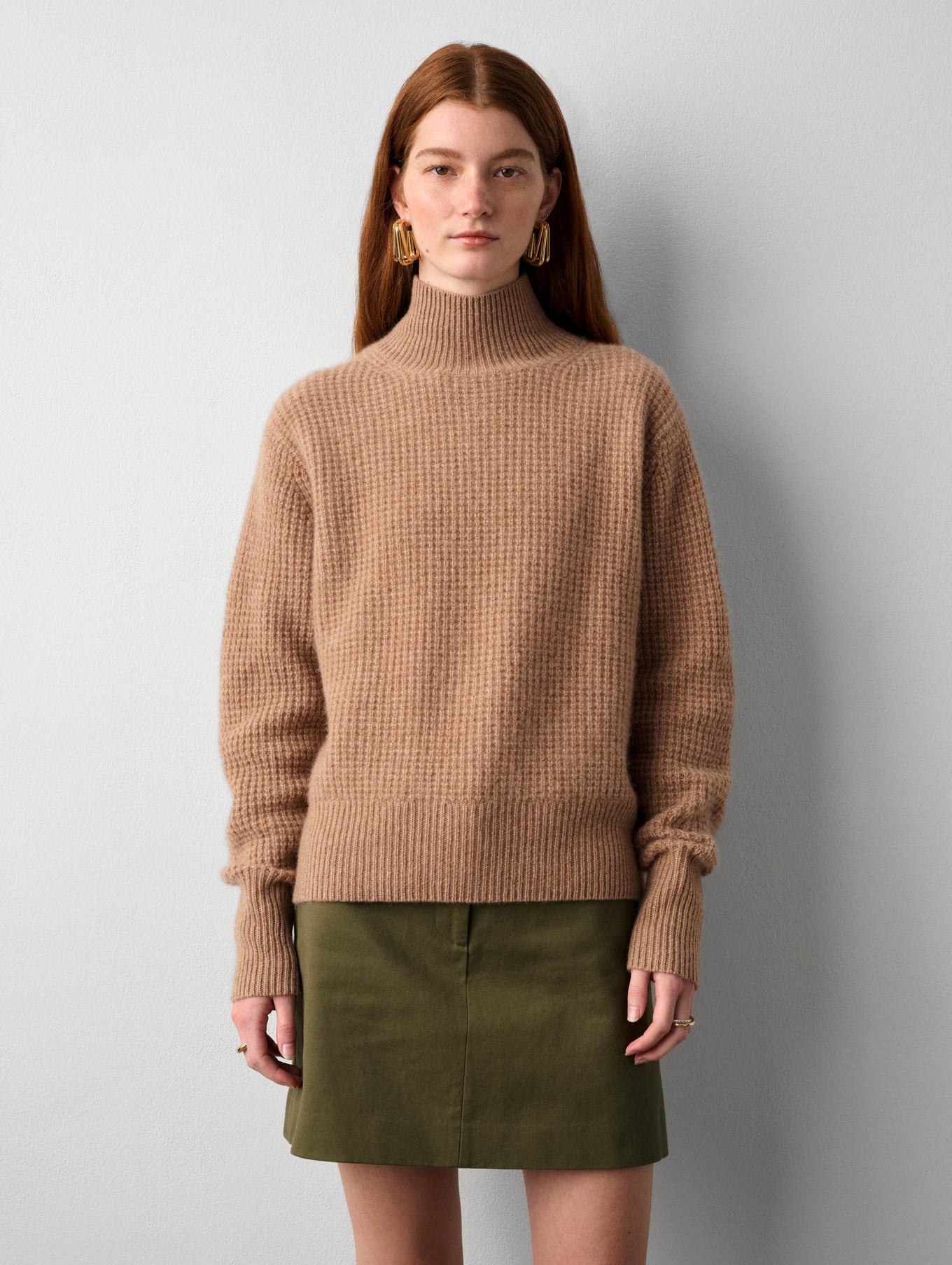 Cashmere Waffle Turtleneck