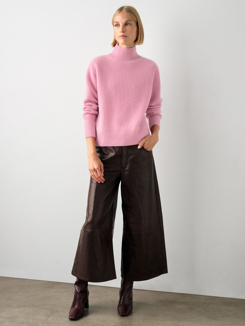 Cashmere Waffle Turtleneck