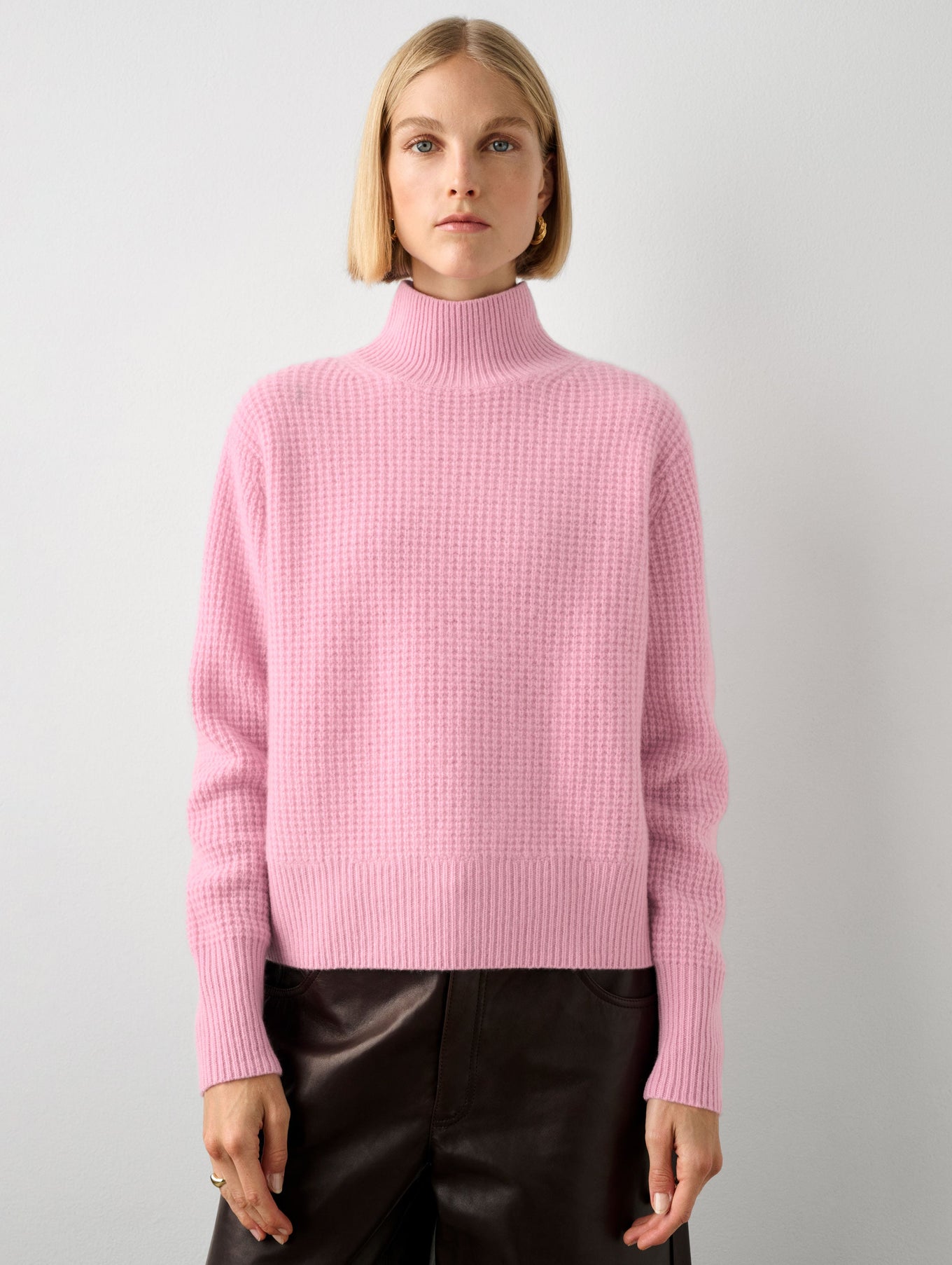 Cashmere Waffle Turtleneck