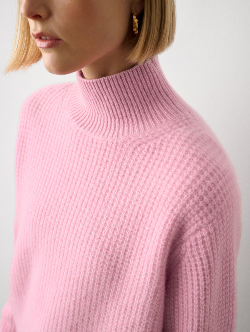 Cashmere Waffle Turtleneck